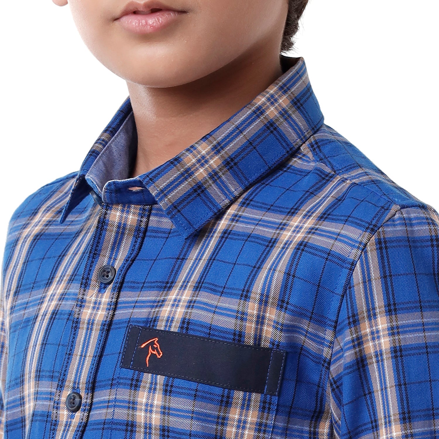Classic Polo Bro Boys Checked Full Sleeve Slim Fit Blue Color Shirt - BBSH S2 28 B Shirts Classic Polo 