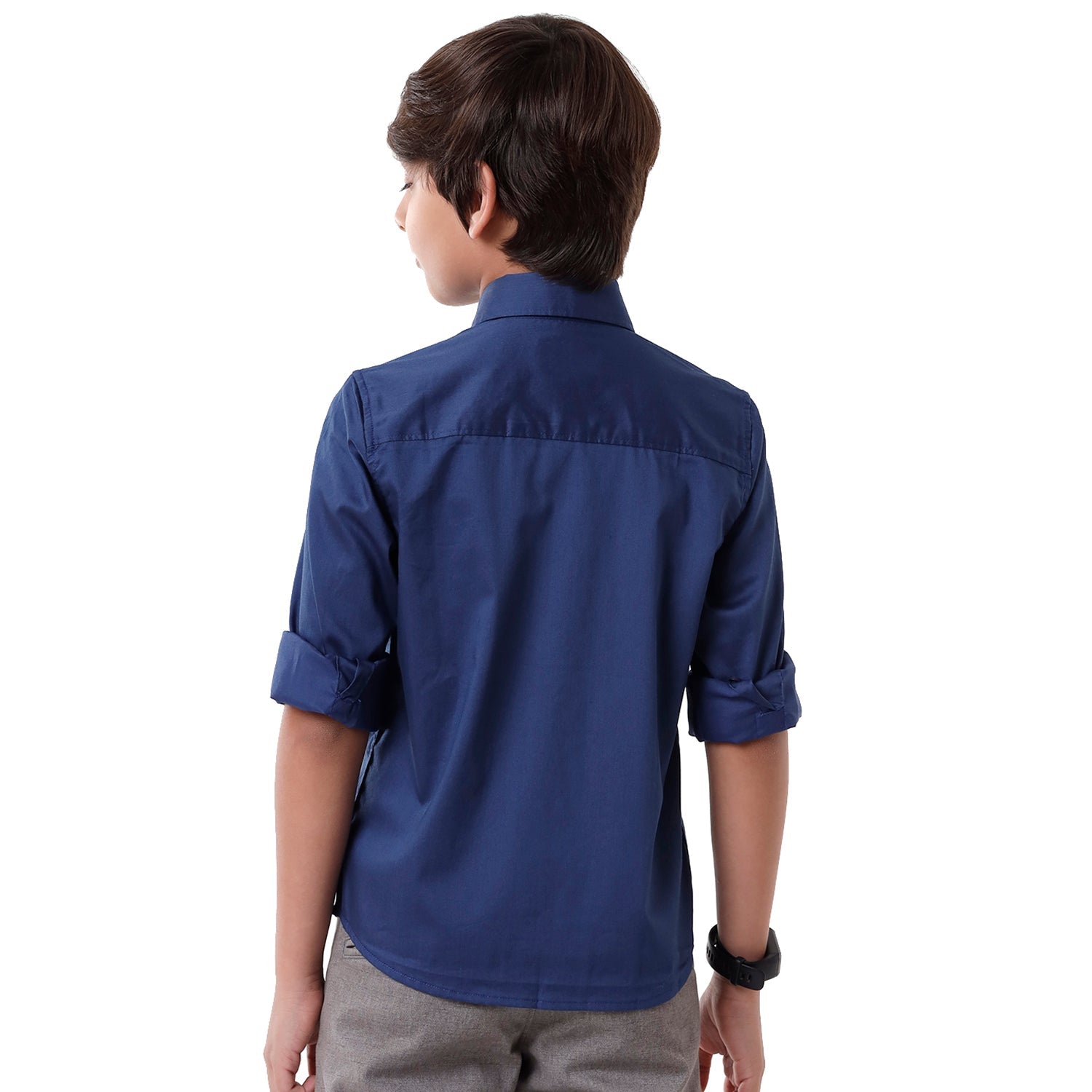 Classic Polo Bro Boys Solid Full Sleeve Slim Fit Blue Color Shirt - BBSH S2 38 C Shirts Classic Polo 