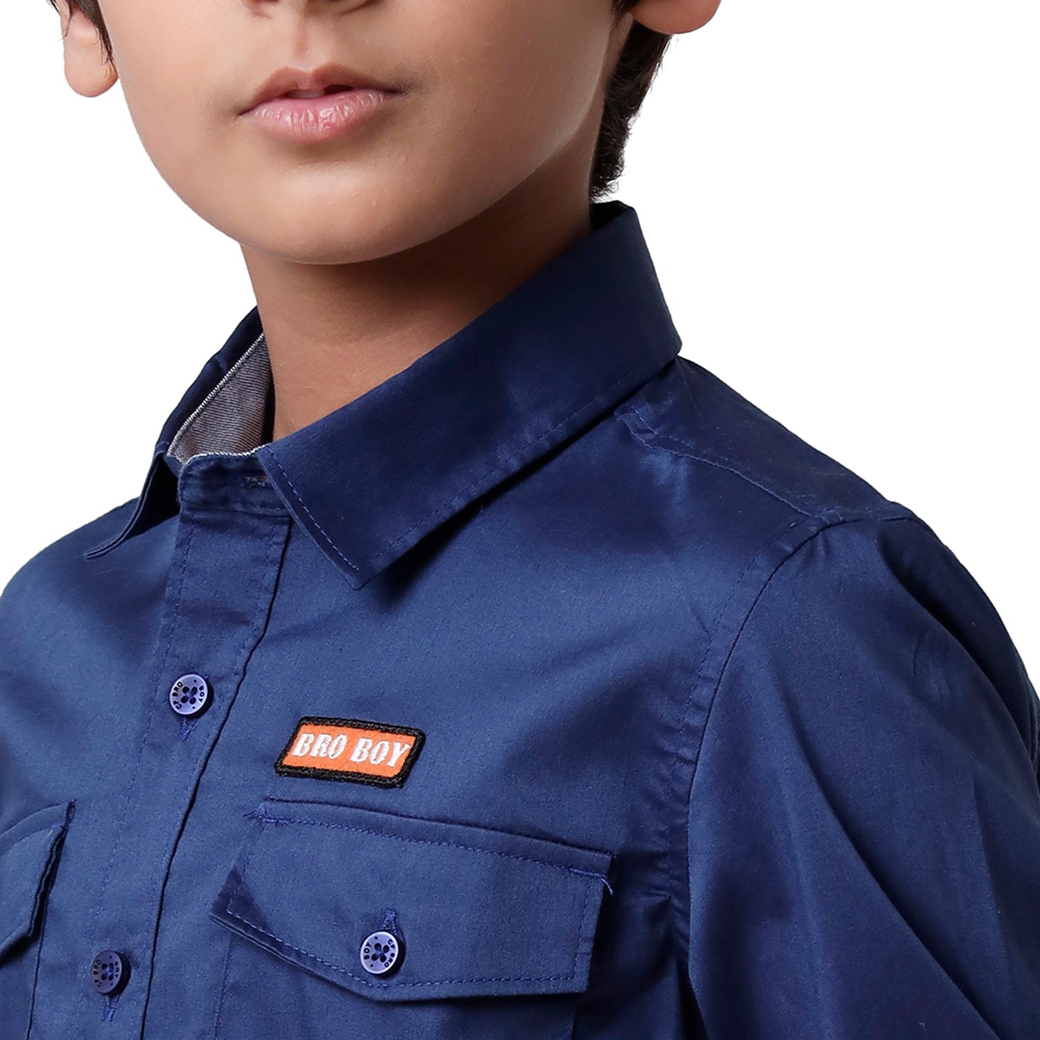 Classic Polo Bro Boys Solid Full Sleeve Slim Fit Blue Color Shirt - BBSH S2 38 C Shirts Classic Polo 