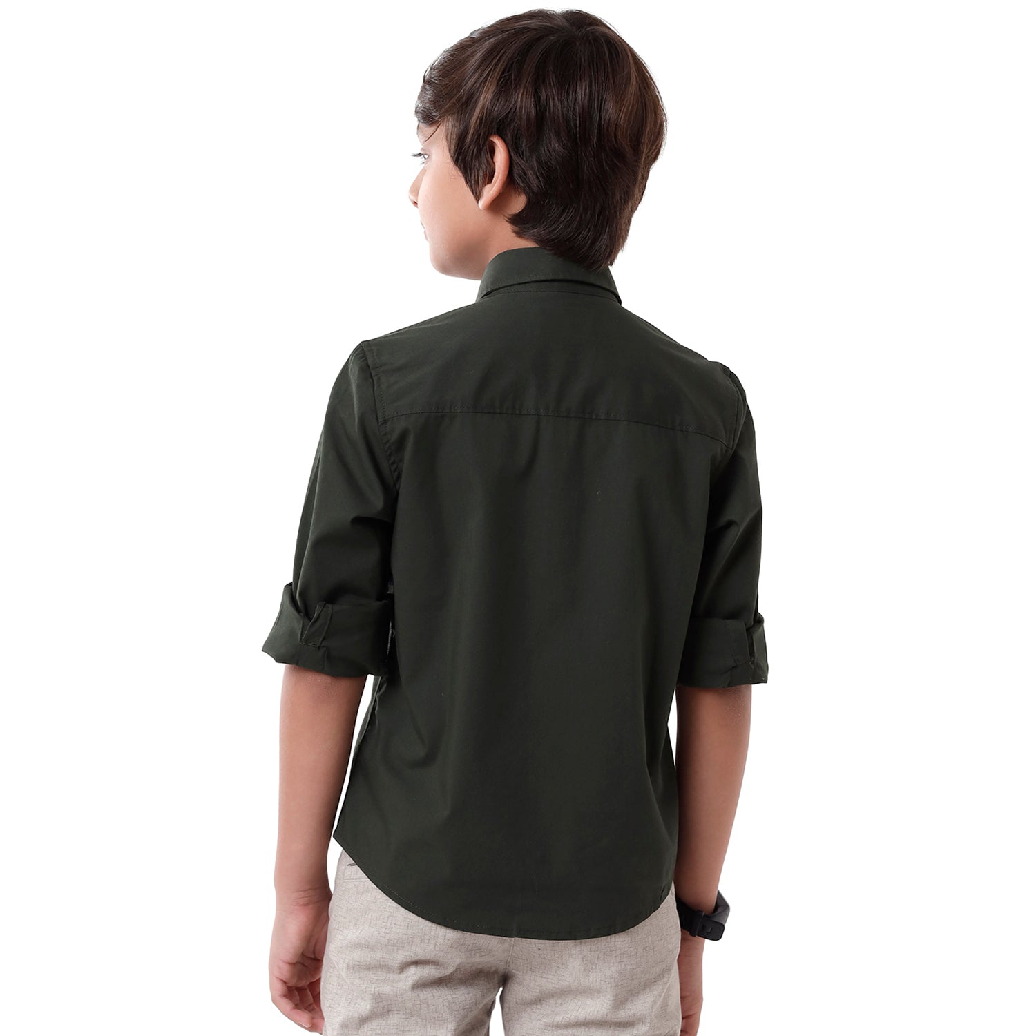 Classic Polo Bro Boys Solid Full Sleeve Slim Fit Dark Green Color Shirt - BBSH S2 39 I Shirts Classic Polo 