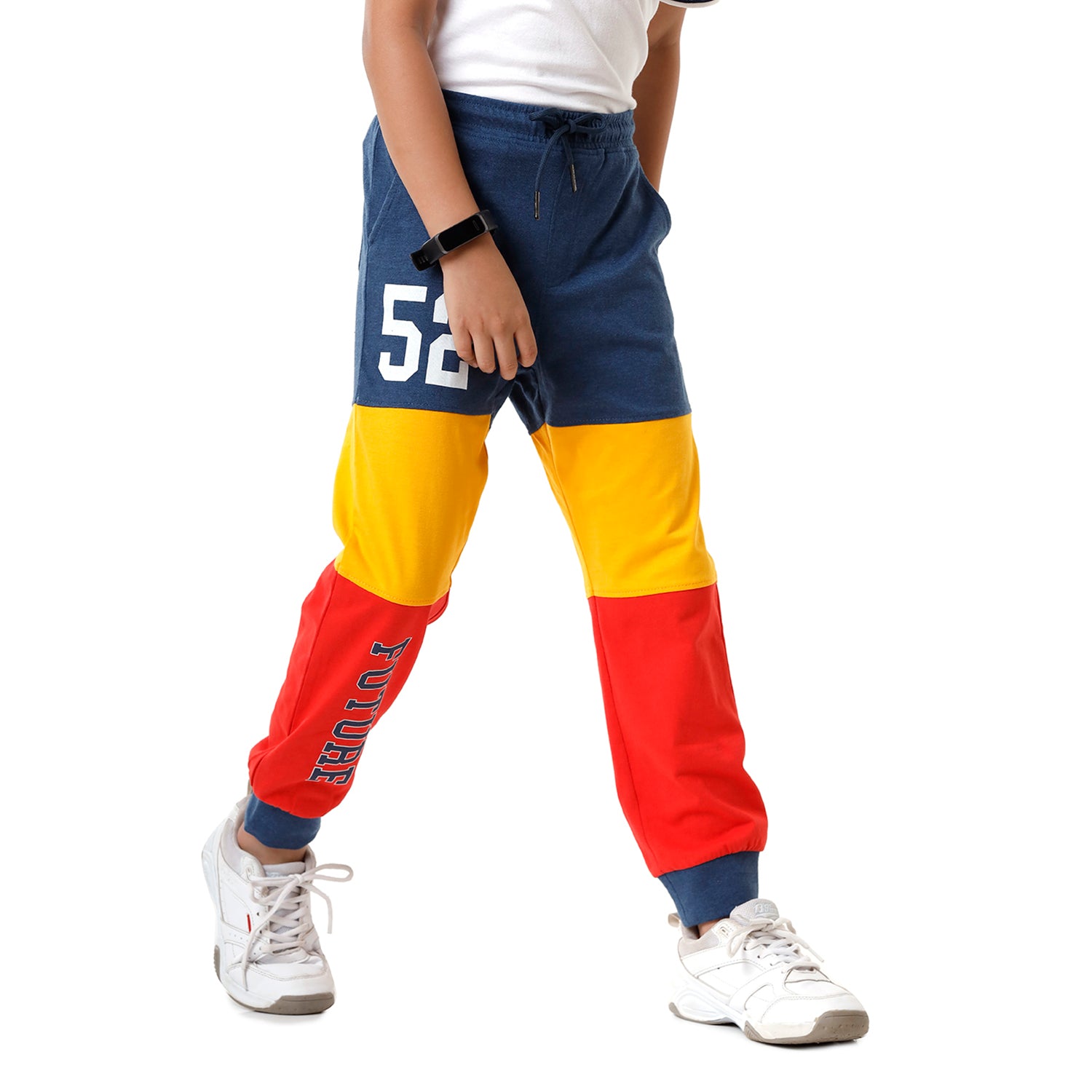 Classic Polo Bro Boys Color Block Slim Fit Multicolor Cotton Track Pant - BBTP 01 A Track Pants Classic Polo 