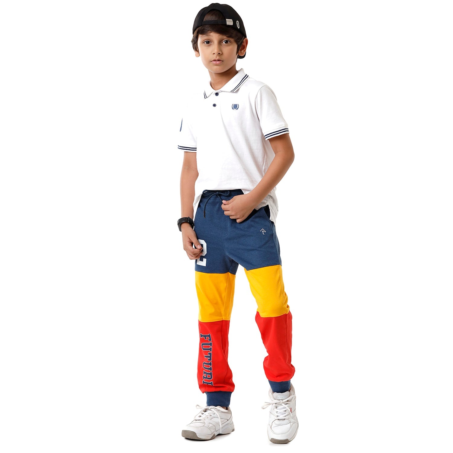 Classic Polo Bro Boys Color Block Slim Fit Multicolor Cotton Track Pant - BBTP 01 A Track Pants Classic Polo 