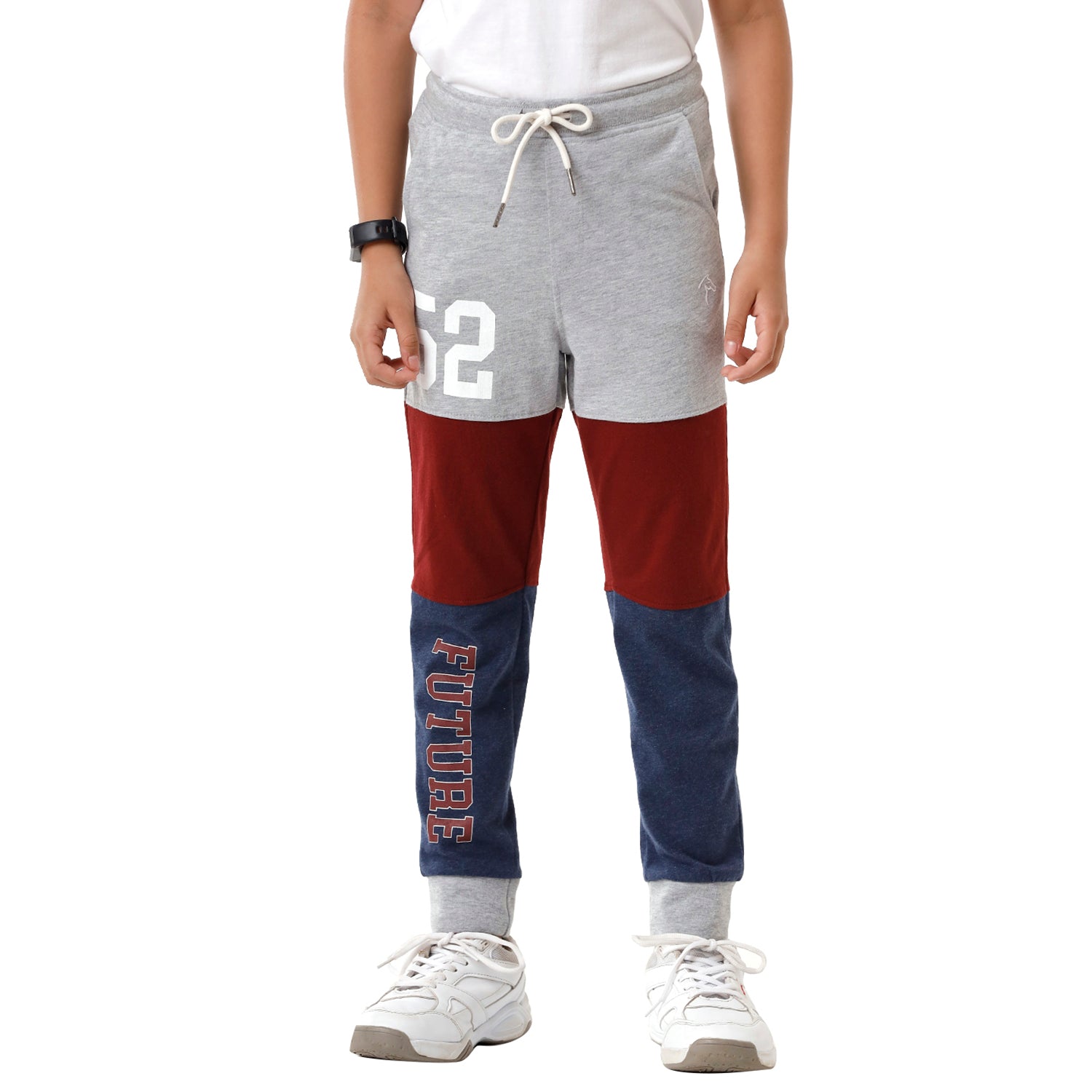 Classic Polo Bro Boys Color Block Slim Fit Grey Color Cotton Track Pant - BBTP 01 B Track Pants Classic Polo 