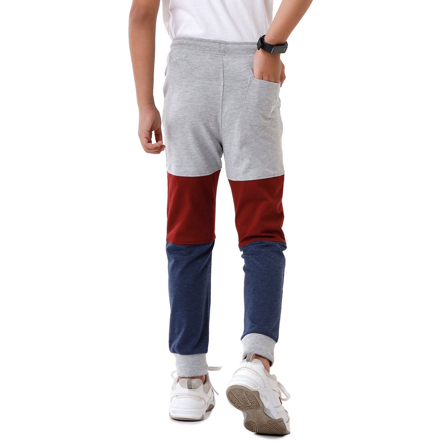 Classic Polo Bro Boys Color Block Slim Fit Grey Color Cotton Track Pant - BBTP 01 B Track Pants Classic Polo 