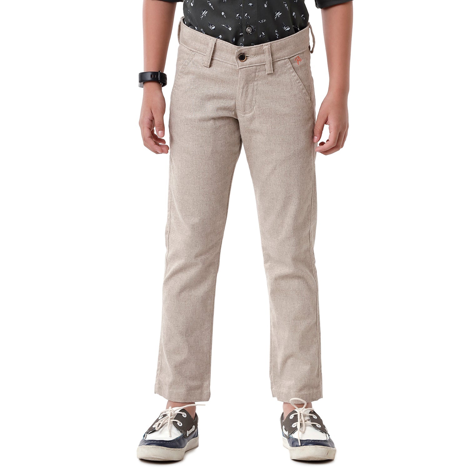 Classic Polo Bro Boys Cotton Solid Slim Fit Light Grey Color Trouser - BBTR S2 01 A Pants Classic Polo 