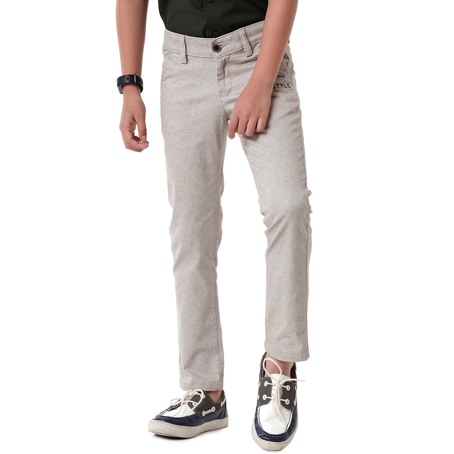 Classic Polo Bro Boys Cotton Solid Slim Fit Grey Color Trouser - BBTR S2 05 A Pants Classic Polo 