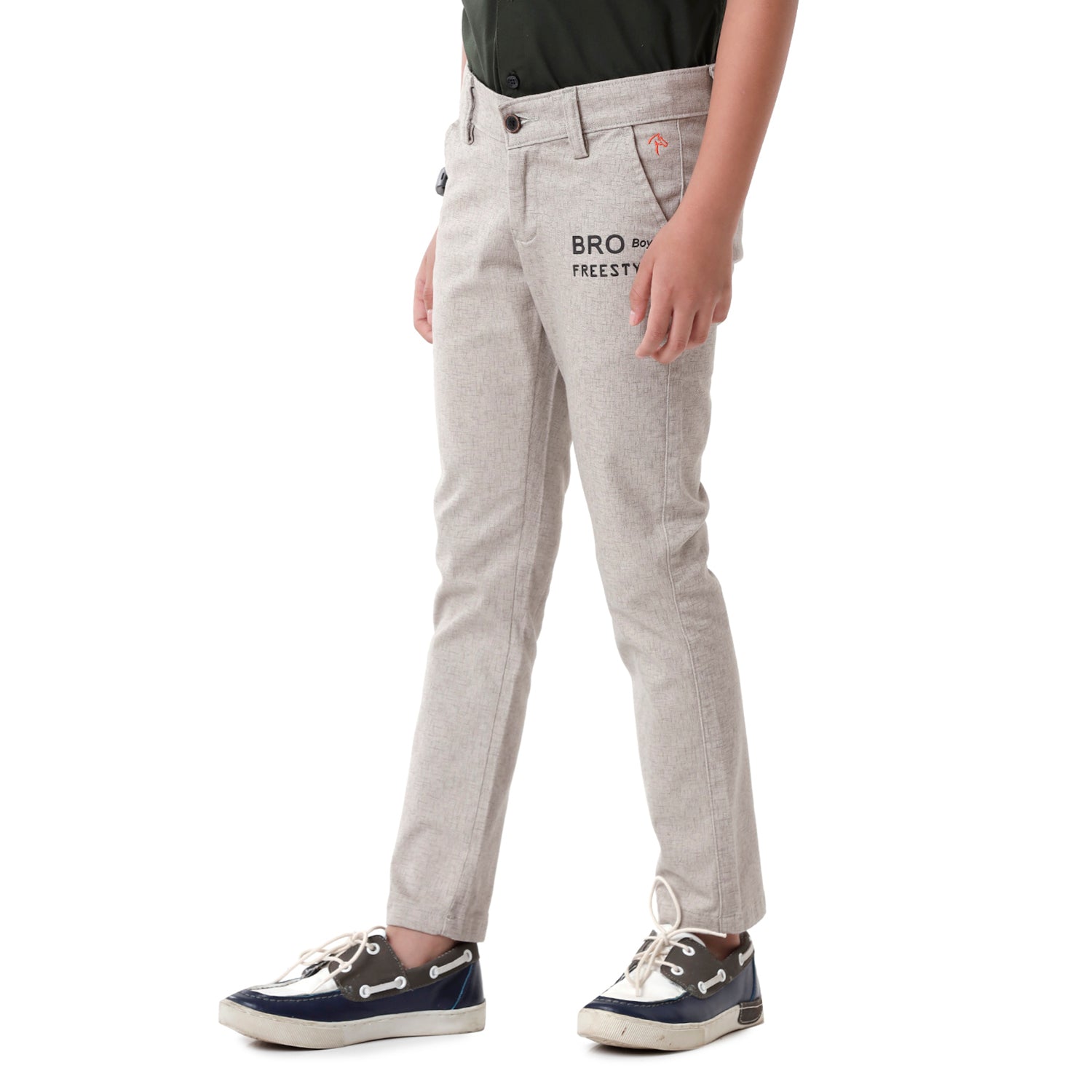 Classic Polo Bro Boys Cotton Solid Slim Fit Grey Color Trouser - BBTR S2 05 A Pants Classic Polo 