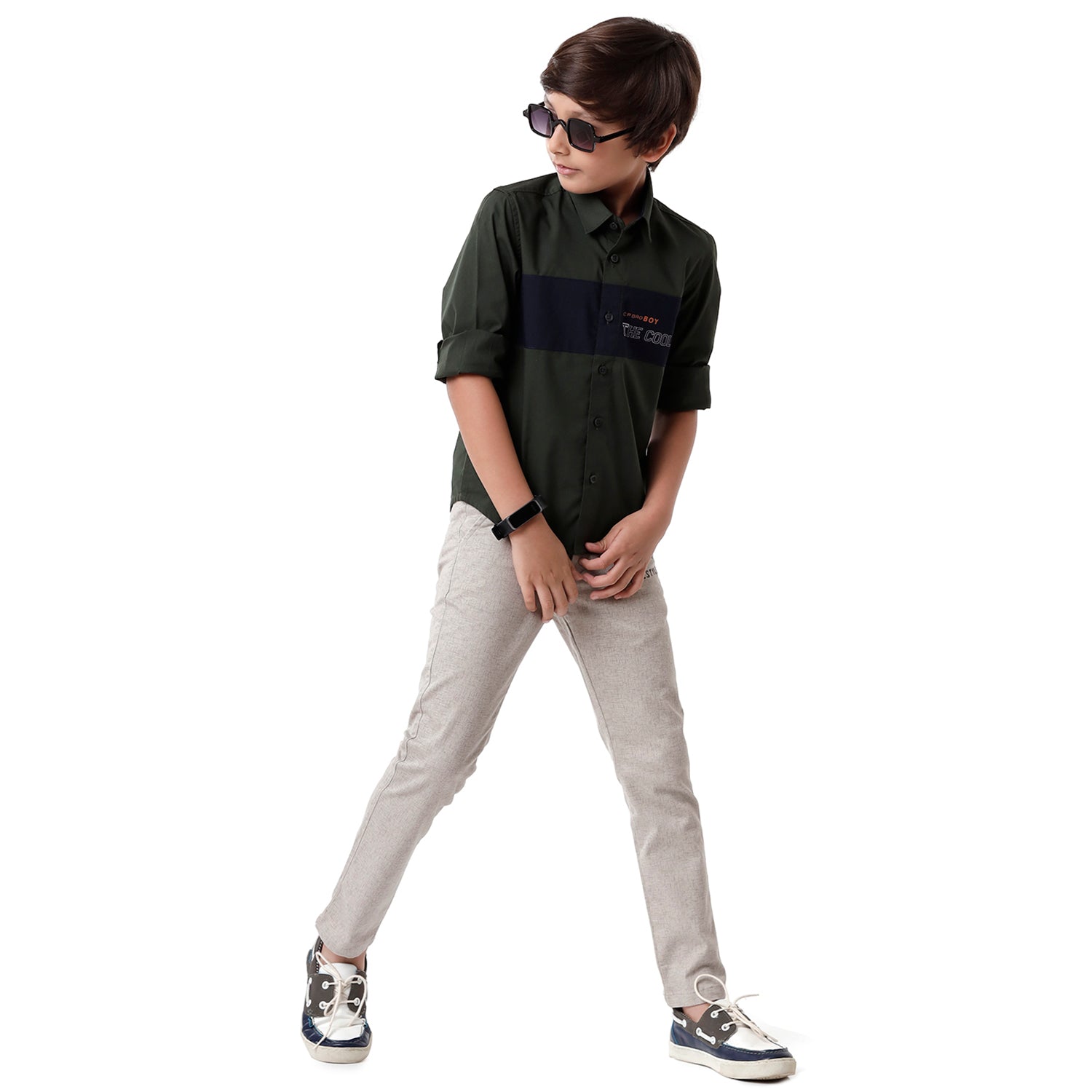 Classic Polo Bro Boys Cotton Solid Slim Fit Grey Color Trouser - BBTR S2 05 A Pants Classic Polo 