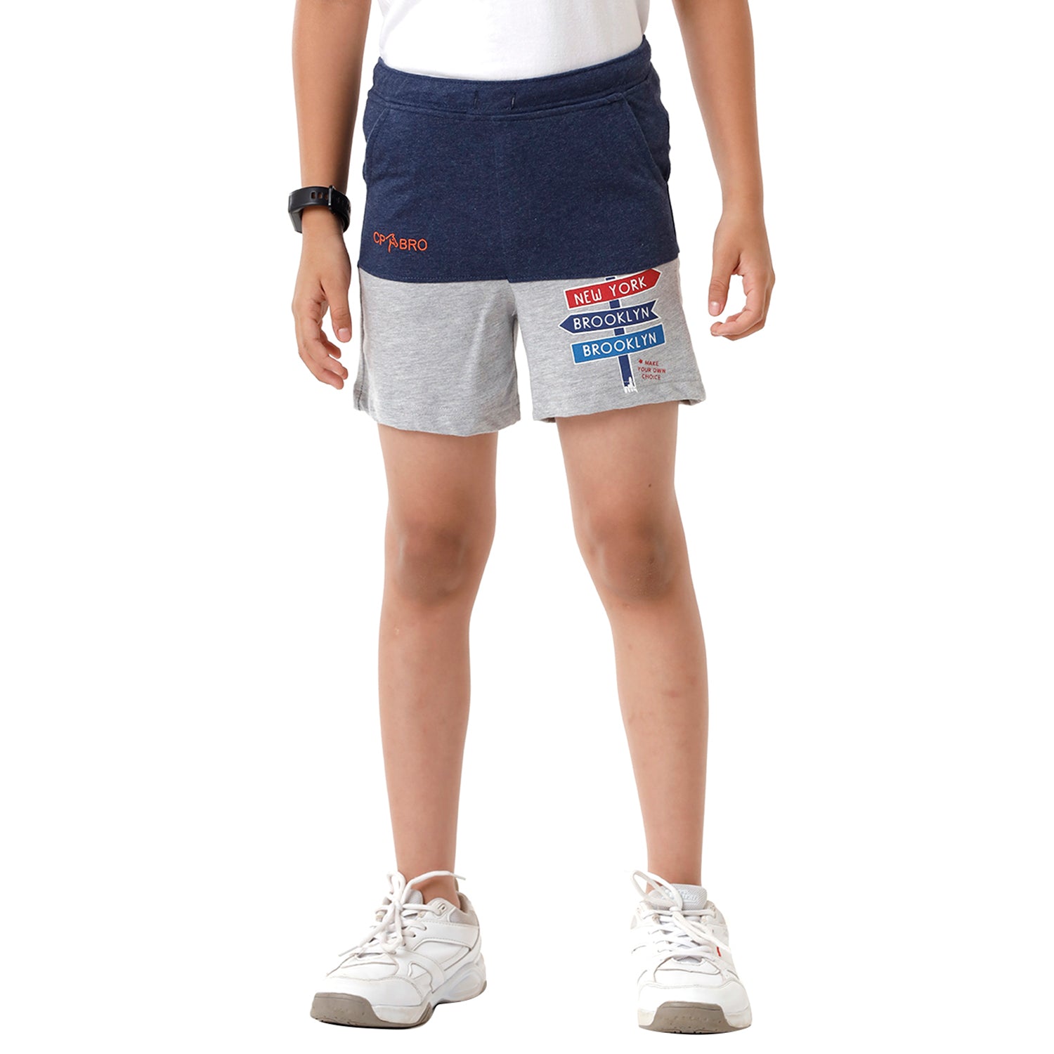 Classic Polo Bro Boys Color Block Slim Fit Navy Color Cotton Shorts - BBTS 02 A Shorts Classic Polo 