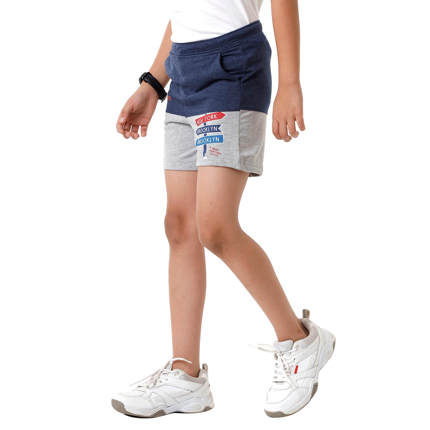 Classic Polo Bro Boys Color Block Slim Fit Navy Color Cotton Shorts - BBTS 02 A Shorts Classic Polo 