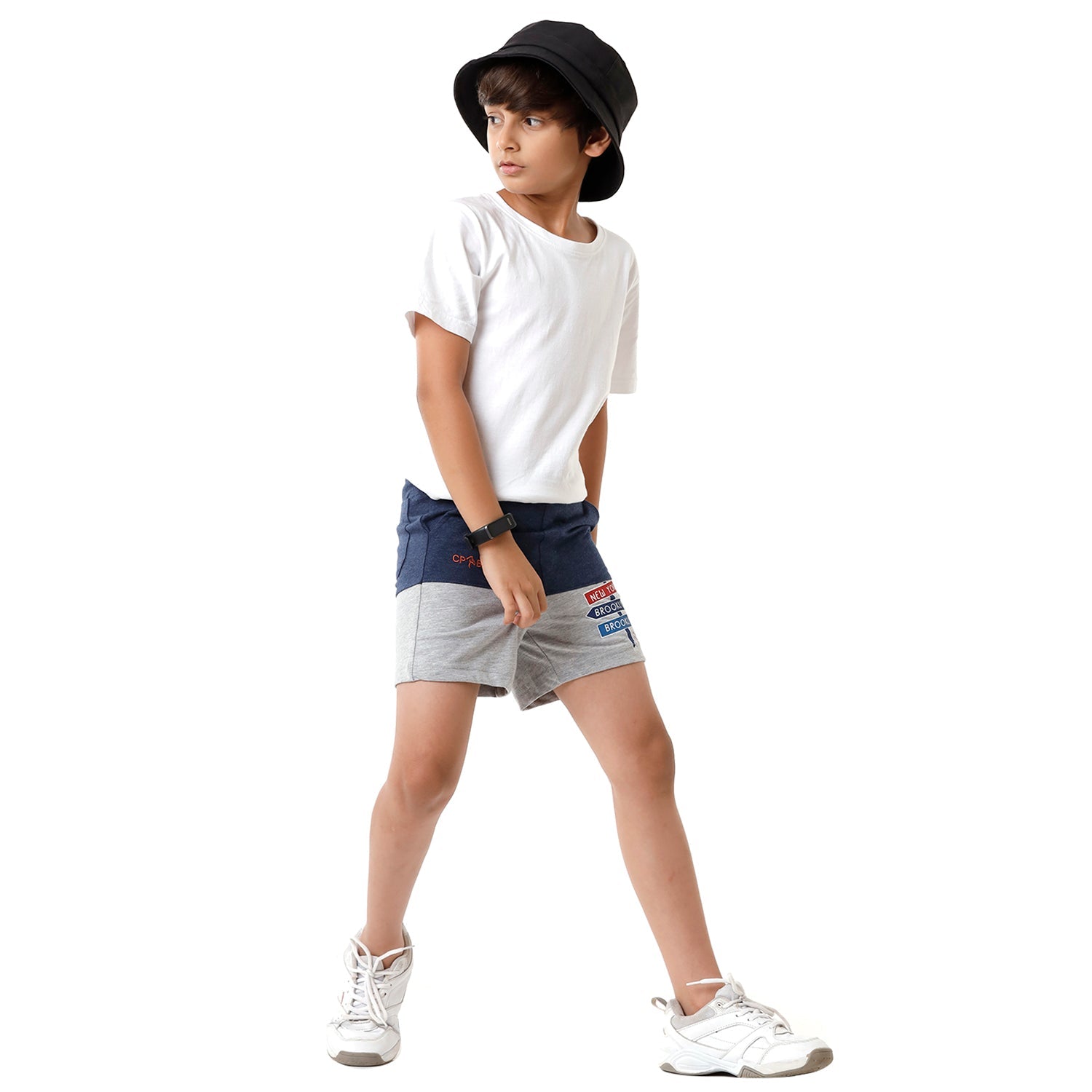Classic Polo Bro Boys Color Block Slim Fit Navy Color Cotton Shorts - BBTS 02 A Shorts Classic Polo 