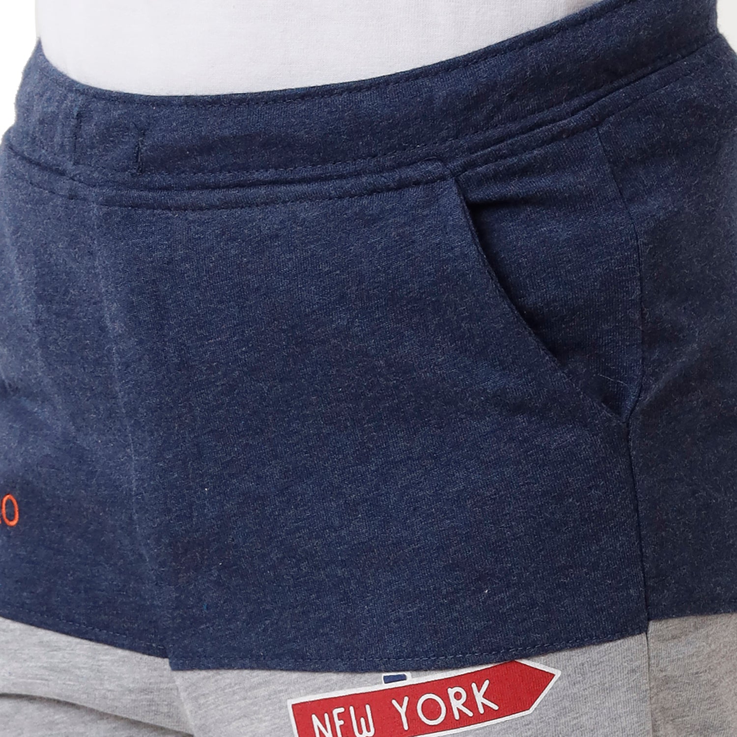 Classic Polo Bro Boys Color Block Slim Fit Navy Color Cotton Shorts - BBTS 02 A Shorts Classic Polo 