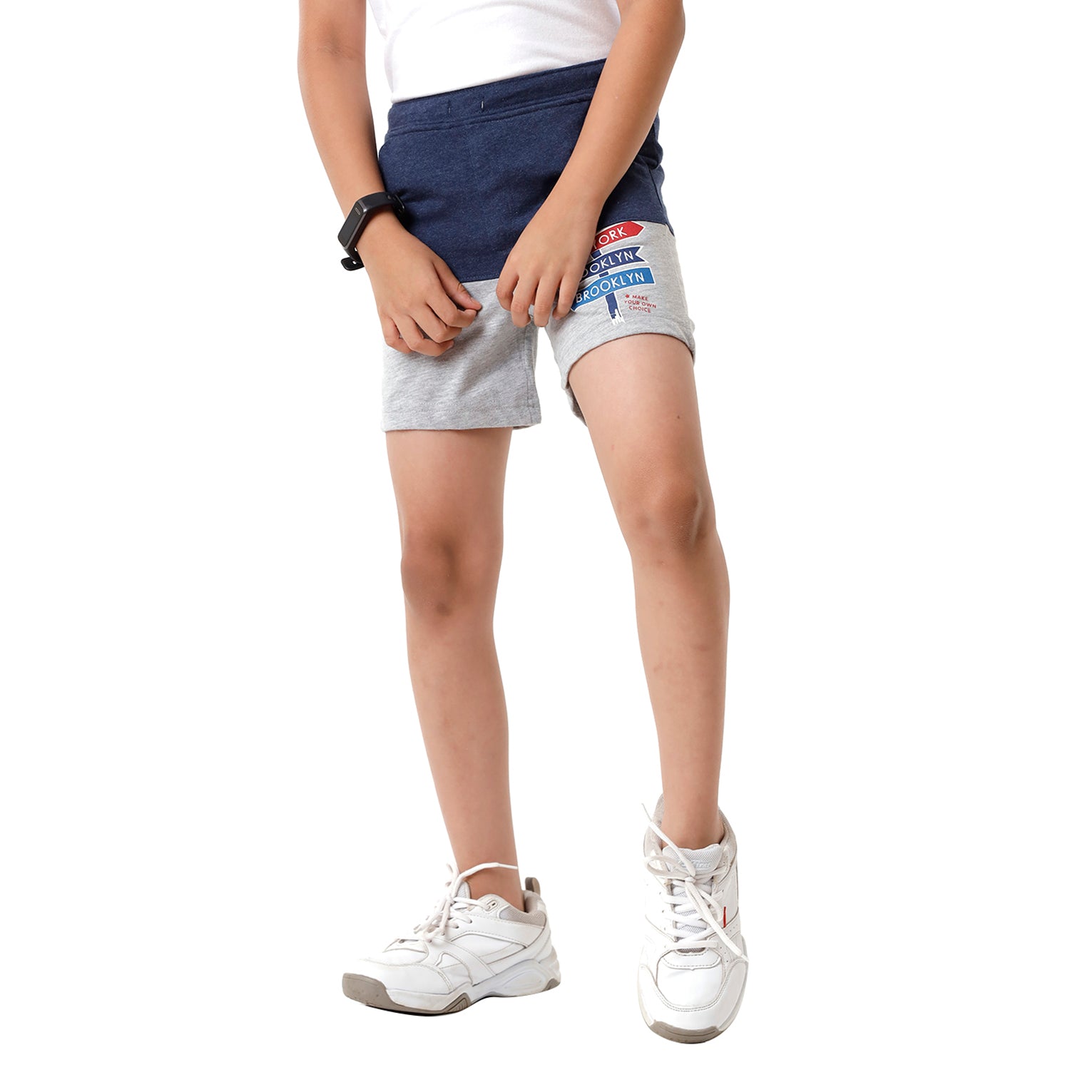 Classic Polo Bro Boys Color Block Slim Fit Navy Color Cotton Shorts - BBTS 02 A Shorts Classic Polo 