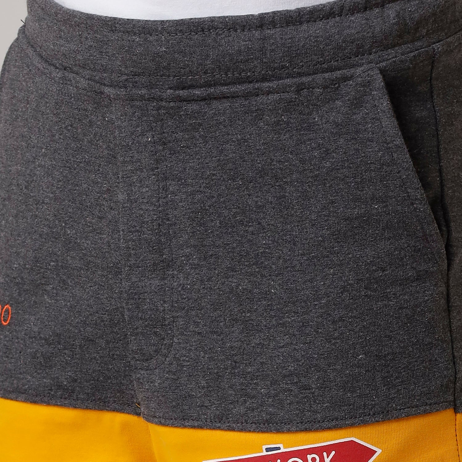 Classic Polo Bro Boys Color Block Slim Fit Grey with Yellow Color Cotton Shorts - BBTS 02 B Shorts Classic Polo 