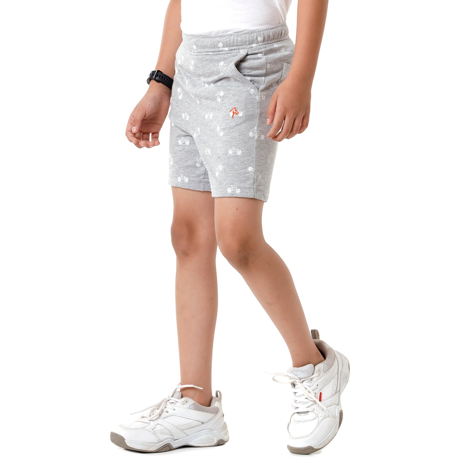 Classic Polo Bro Boys Printed Slim Fit Grey Color Cotton Shorts - BBTS 03 B Shorts Classic Polo 