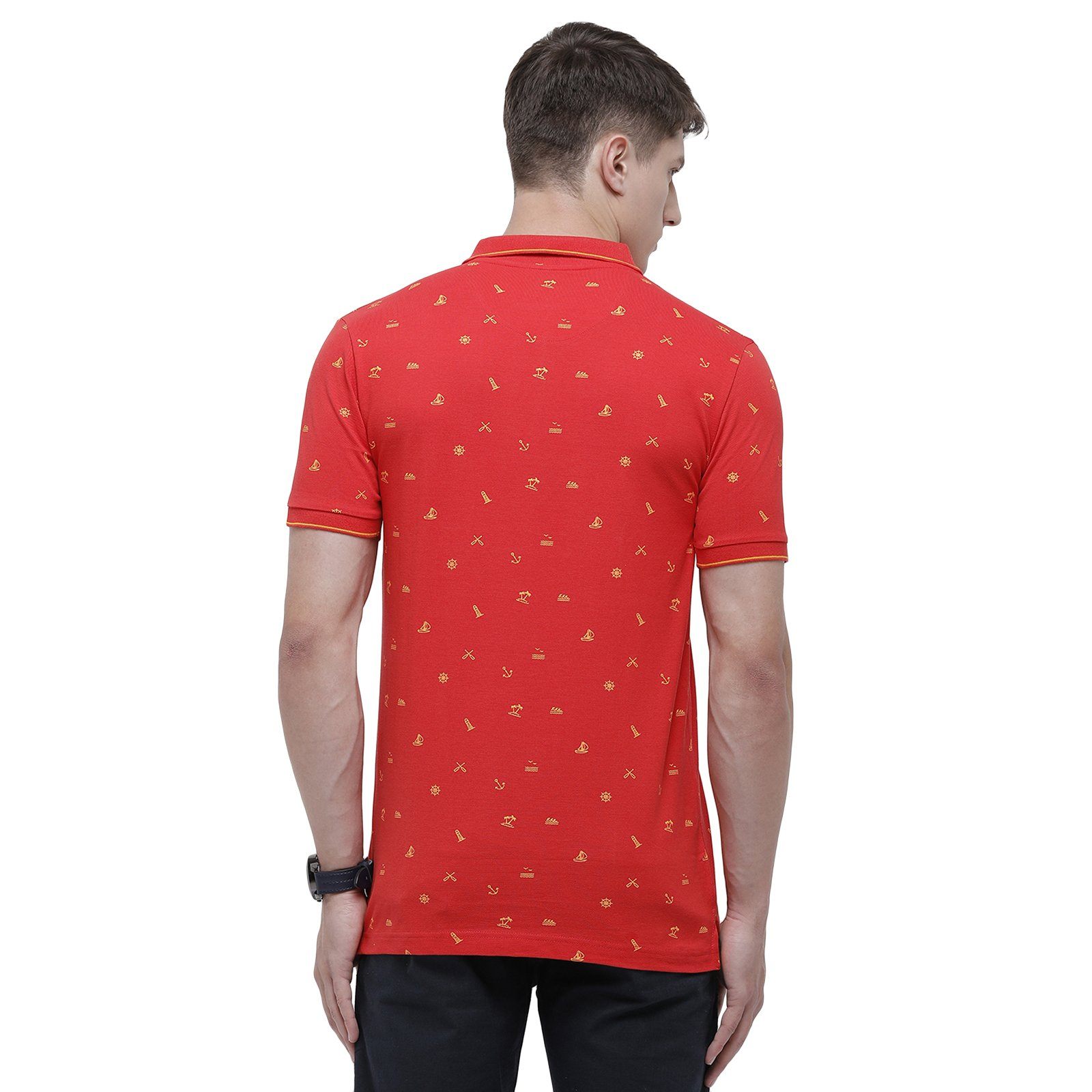 Classic polo Men's Polo Neck Half Sleeve Orange 100% Cotton Slim Fit T-Shirt BEAU - 121 A SF P T-shirt Classic Polo 
