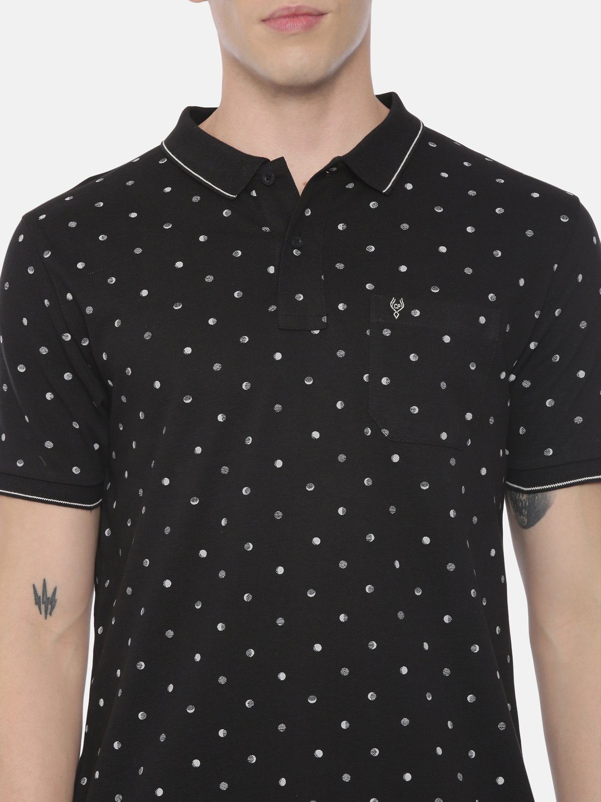 Classic polo Men's Polo Neck Half Sleeve Black 100% Cotton Slim Fit T-Shirt BEAU - 123 B SF P T-shirt Classic Polo 