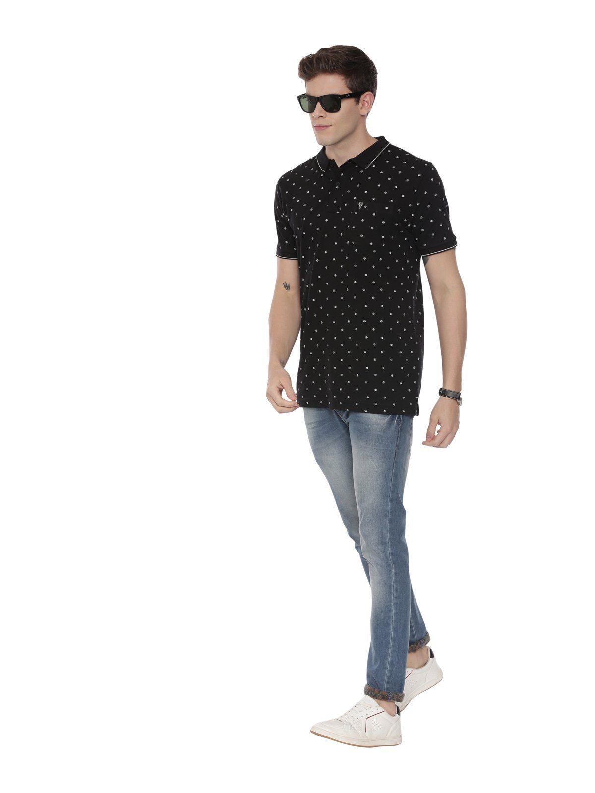 Classic polo Men's Polo Neck Half Sleeve Black 100% Cotton Slim Fit T-Shirt BEAU - 123 B SF P T-shirt Classic Polo 