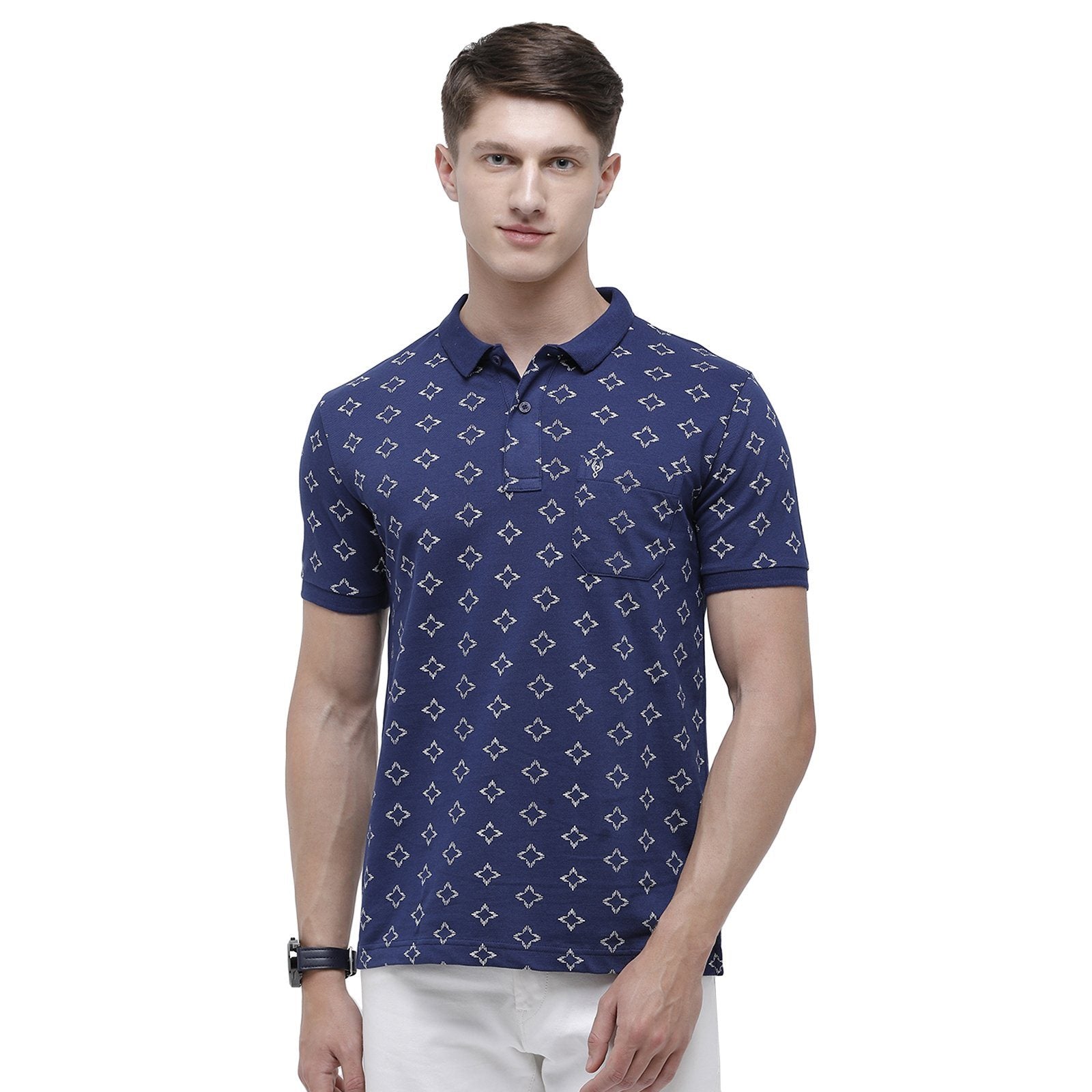 Classic polo Men's Polo Neck Half Sleeve Royal Blue 100% Cotton Slim Fit T-Shirt BEAU - 125 A SF P T-shirt Classic Polo 
