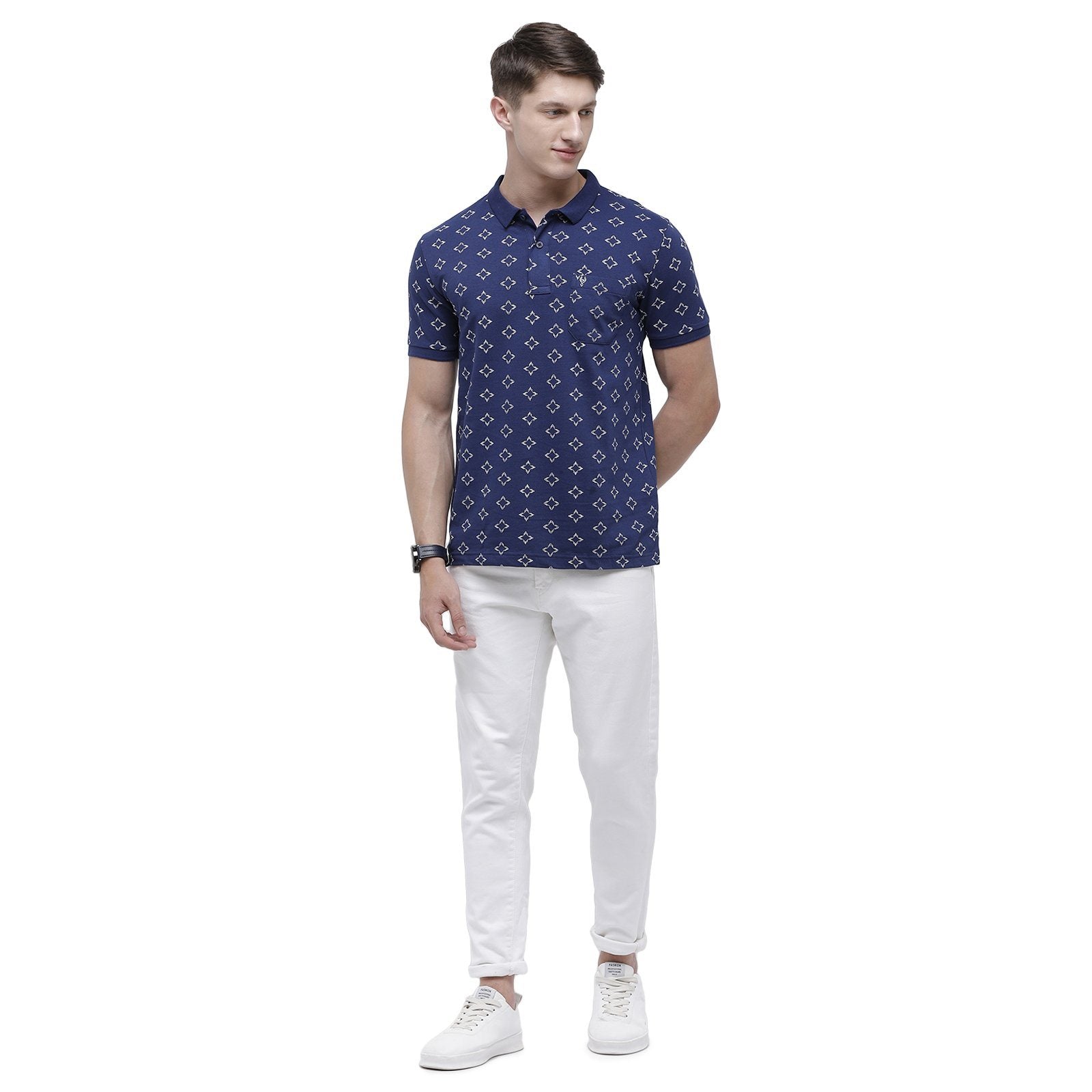 Classic polo Men's Polo Neck Half Sleeve Royal Blue 100% Cotton Slim Fit T-Shirt BEAU - 125 A SF P T-shirt Classic Polo 