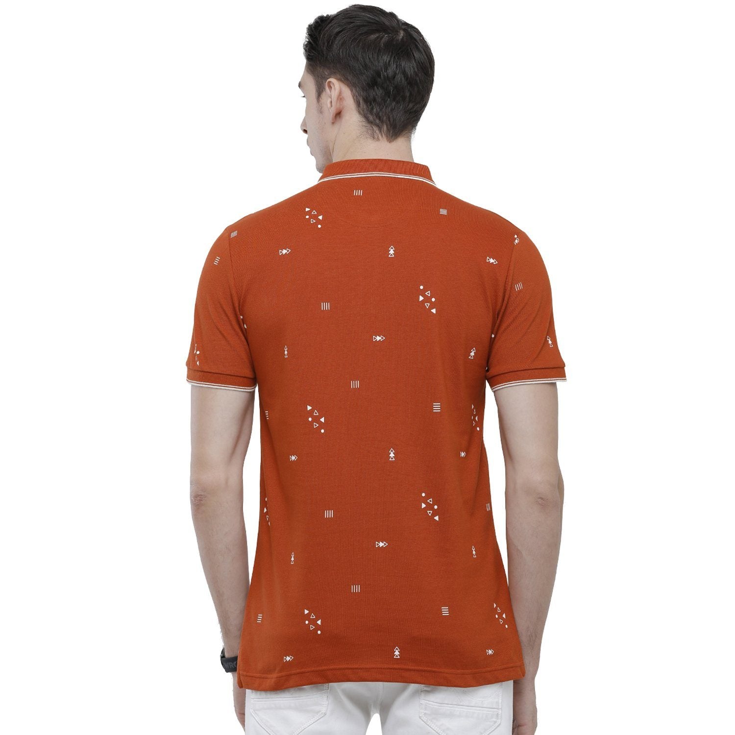 Classic Polo Mens Printed Slim Fit Half Sleeve Polo Neck Red T-Shirt - BEAU - 143 B SF P T-shirt Classic Polo 