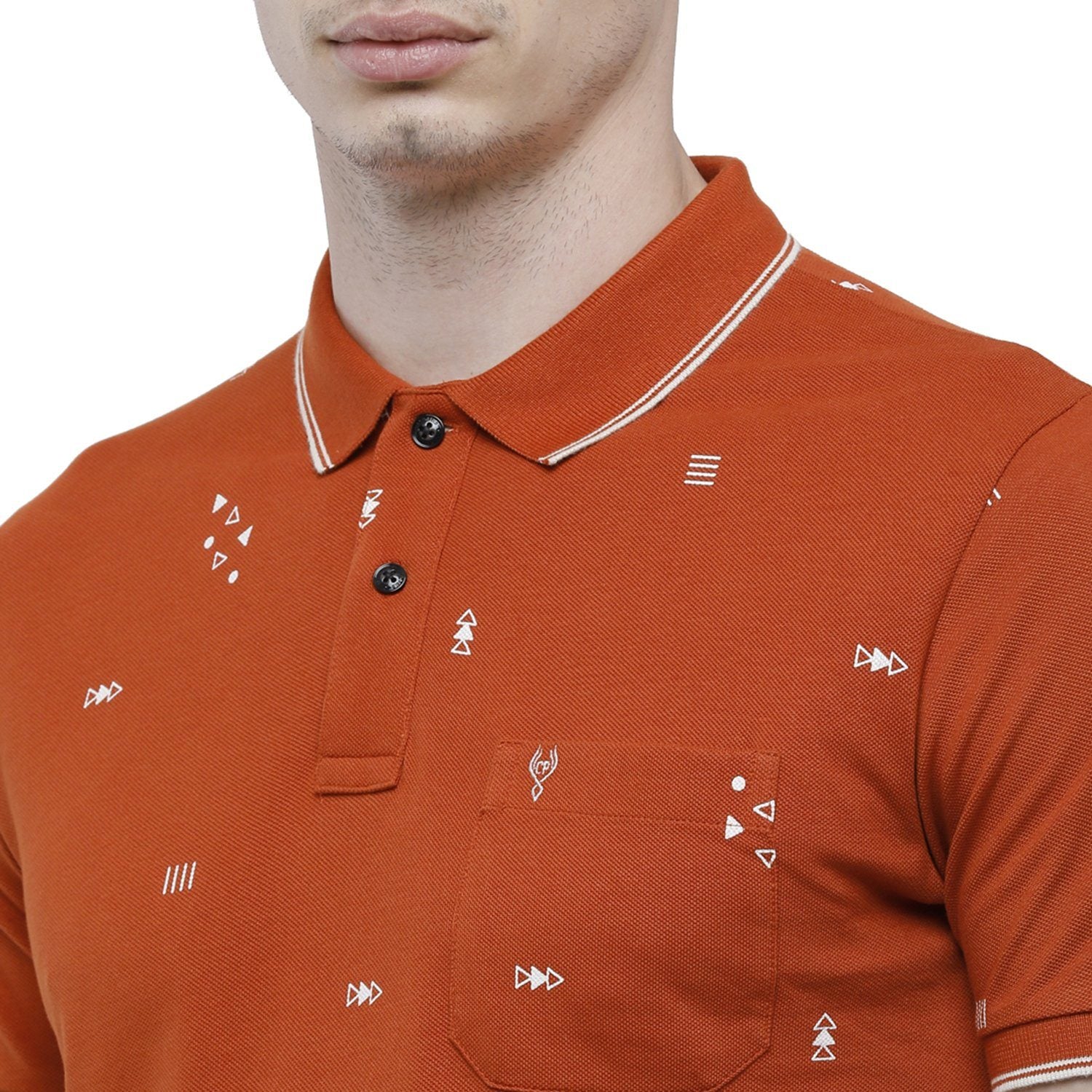 Classic Polo Mens Printed Slim Fit Half Sleeve Polo Neck Red T-Shirt - BEAU - 143 B SF P T-shirt Classic Polo 
