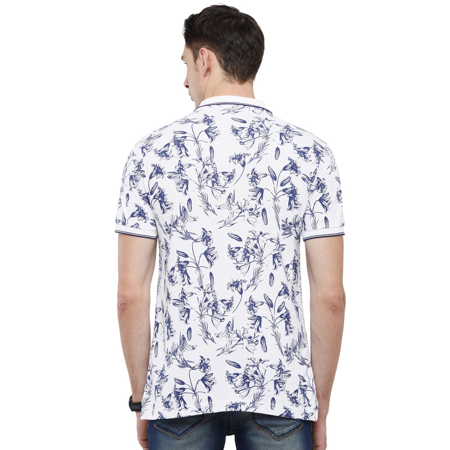 Classic Polo Mens Printed Slim Fit Half Sleeve Polo Neck Multicolor T-Shirt - BEAU - 145 A SF P T-shirt Classic Polo 