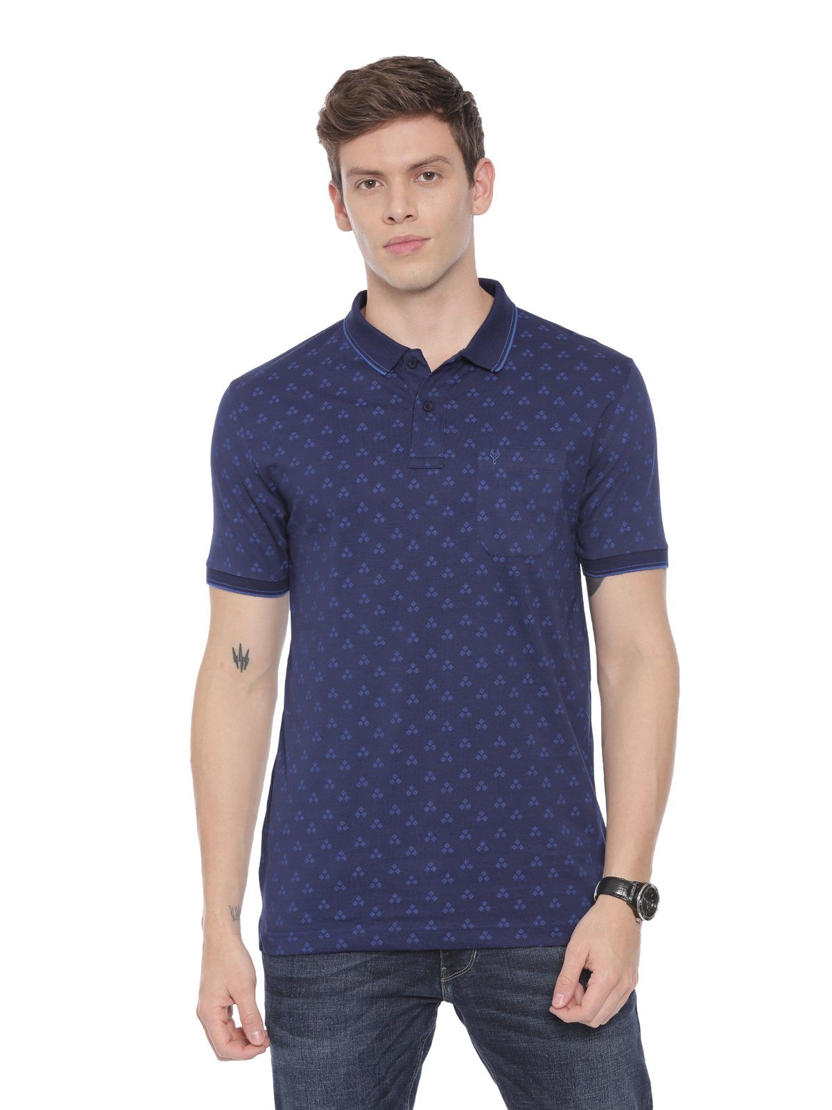 Classic polo Men's Polo Neck Half Sleeve Navy Blue 100% Cotton Slim Fit T-Shirt BELLO - 121 A SF P T-shirt Classic Polo 