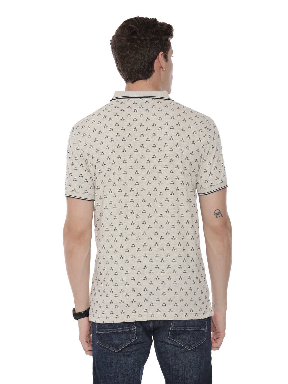 Classic polo Men's Polo Neck Half Sleeve Grey Mélange 100% Cotton Slim Fit T-Shirt BELLO - 121 B SF P T-shirt Classic Polo 