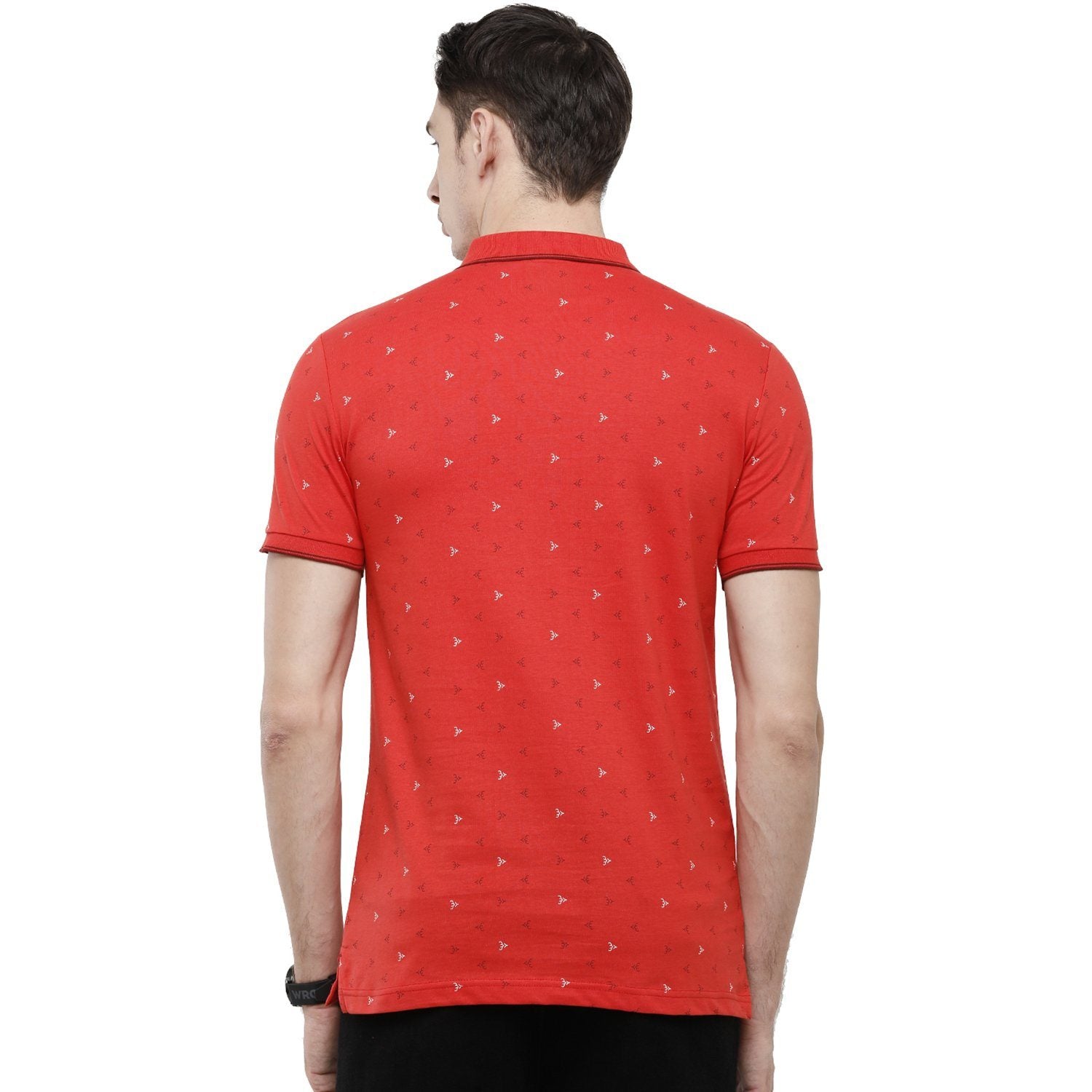 Classic Polo Mens Printed Slim Fit Half Sleeve Polo Neck Red T-Shirt - BELLO - 151 B SF P T-shirt Classic Polo 