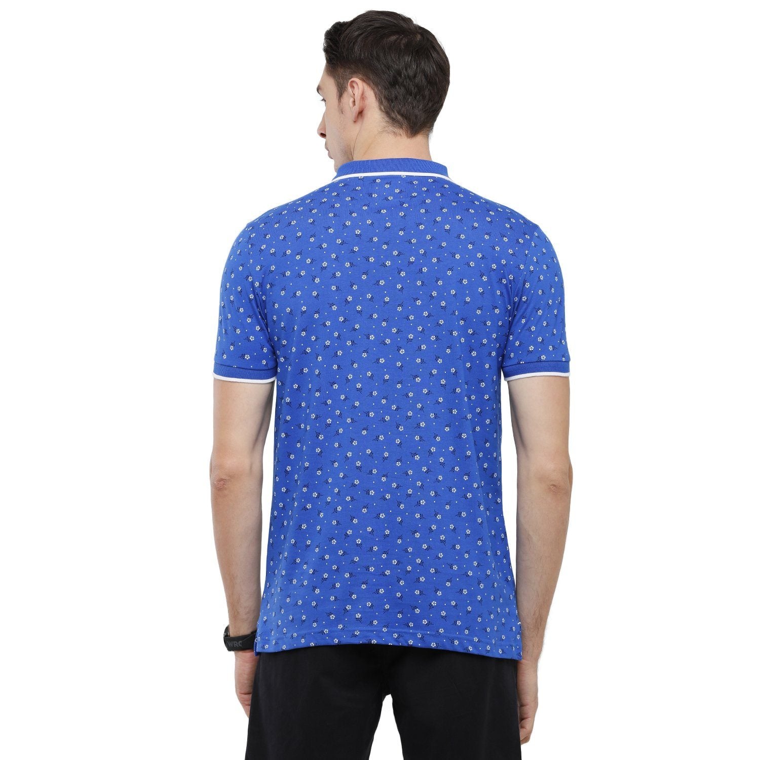 Classic Polo Mens Printed Slim Fit Half Sleeve Polo Neck Blue T-Shirt - BELLO - 157 B SF P T-shirt Classic Polo 