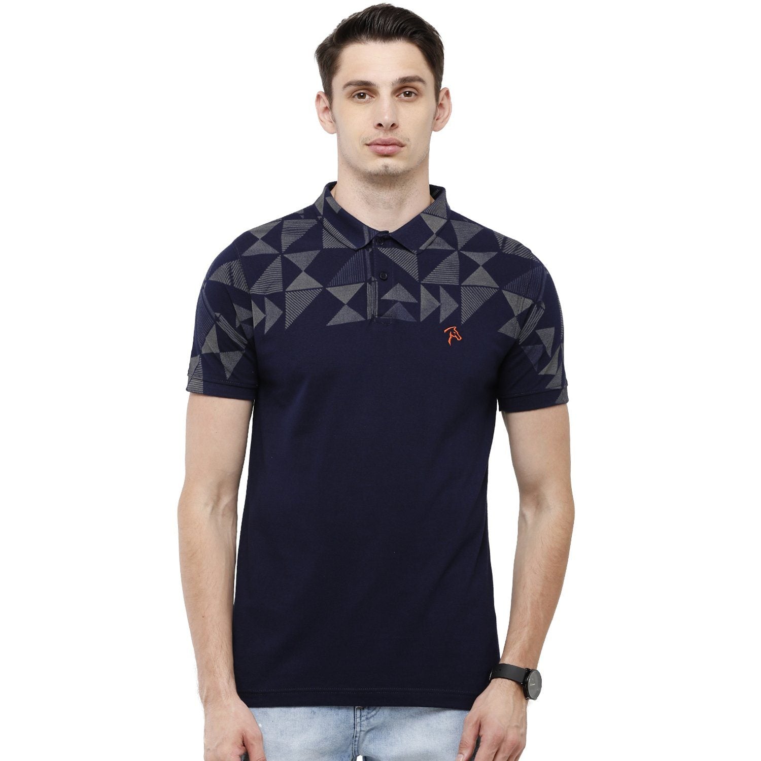 Buy CP BRO Men's Cotton Half Sleeve Printed Slim Fit Polo Neck T-Shirt -  Blue Online at Best Prices in India - JioMart.