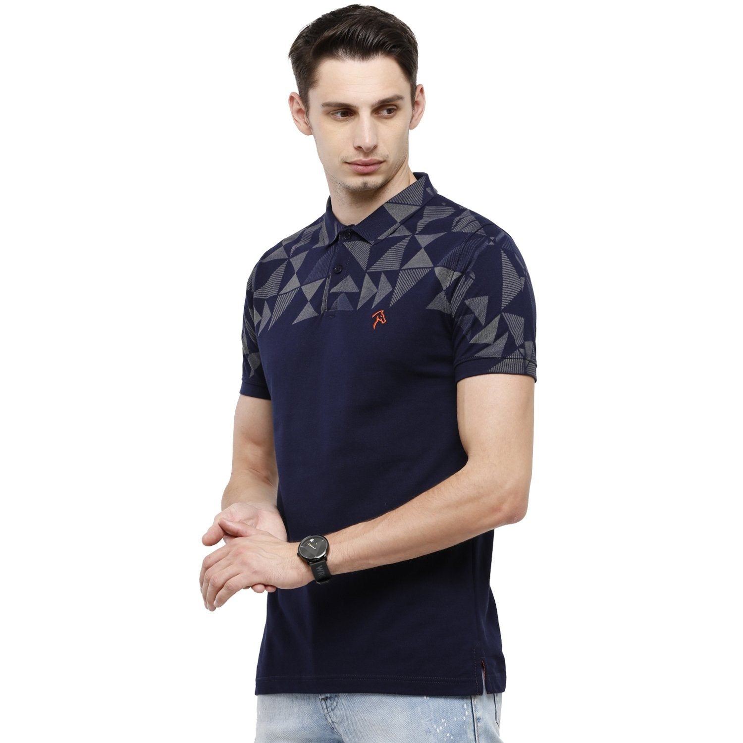 Classic Polo Bro Mens Printed Slim Fit Half Sleeve Polo Neck Multicolor T-Shirt - BIND - 86 SF P T-shirt Classic Polo 