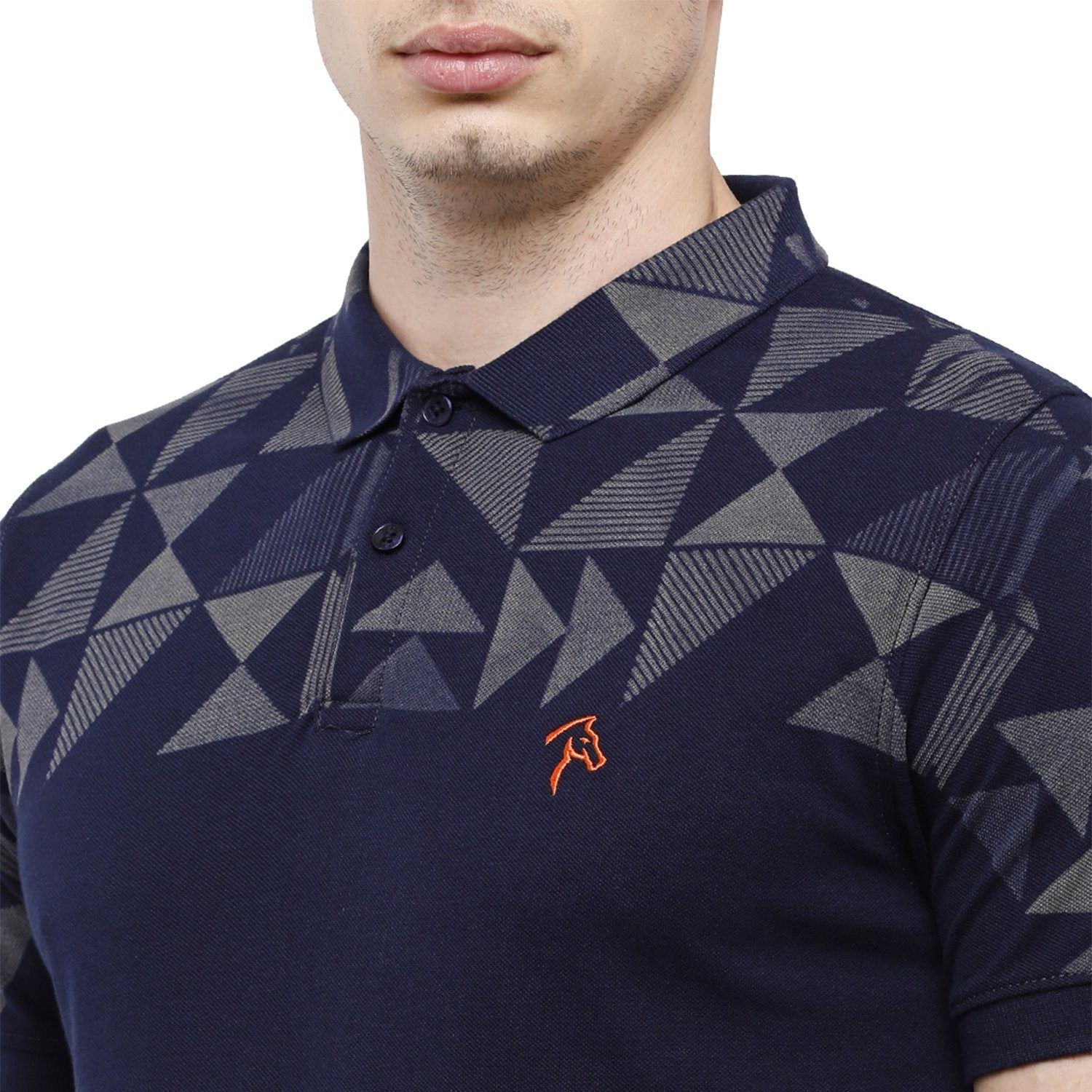 Classic Polo Bro Mens Printed Slim Fit Half Sleeve Polo Neck Multicolor T-Shirt - BIND - 86 SF P T-shirt Classic Polo 