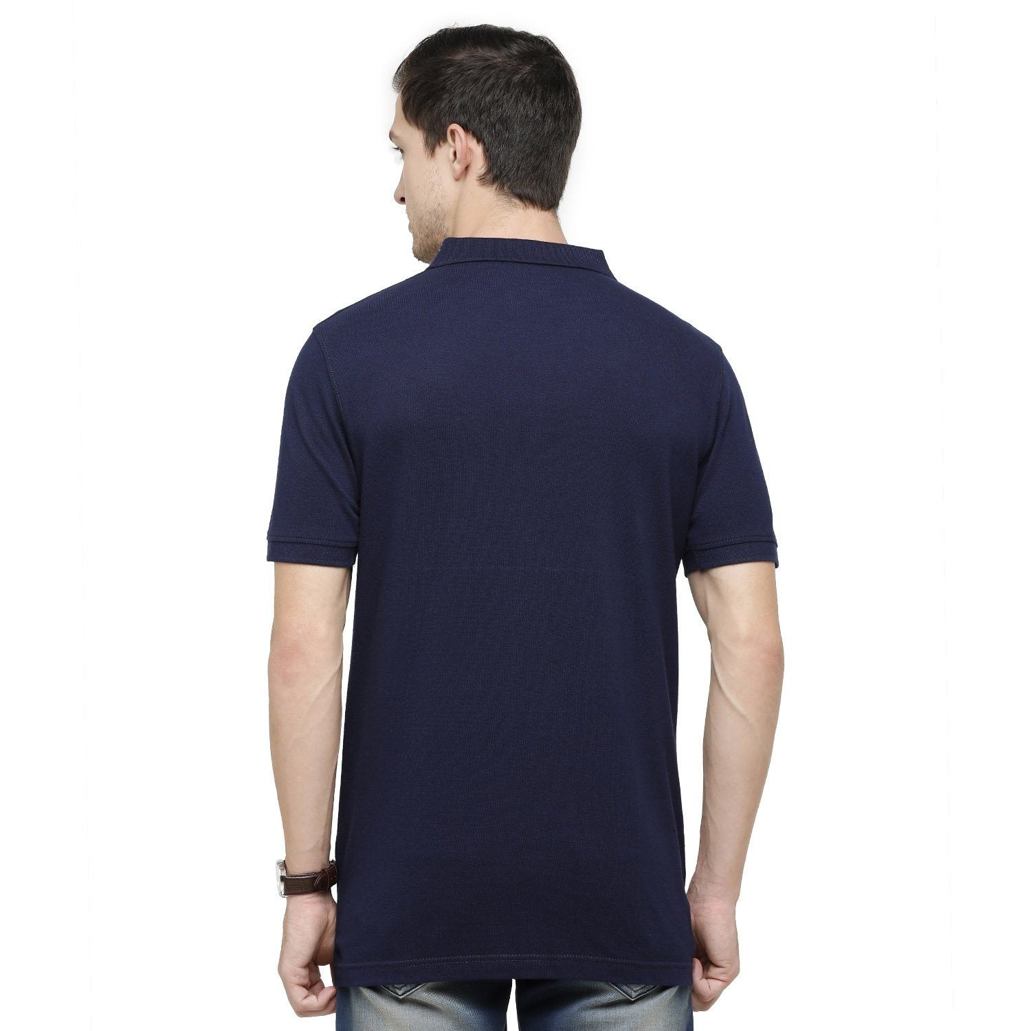 Classic Polo Mens Printed Polo Neck Half Sleeve Slim Fit 100% Cotton Indigo Fashion T-Shirt ( BIND - 89 SF P ) T-shirt Classic Polo 