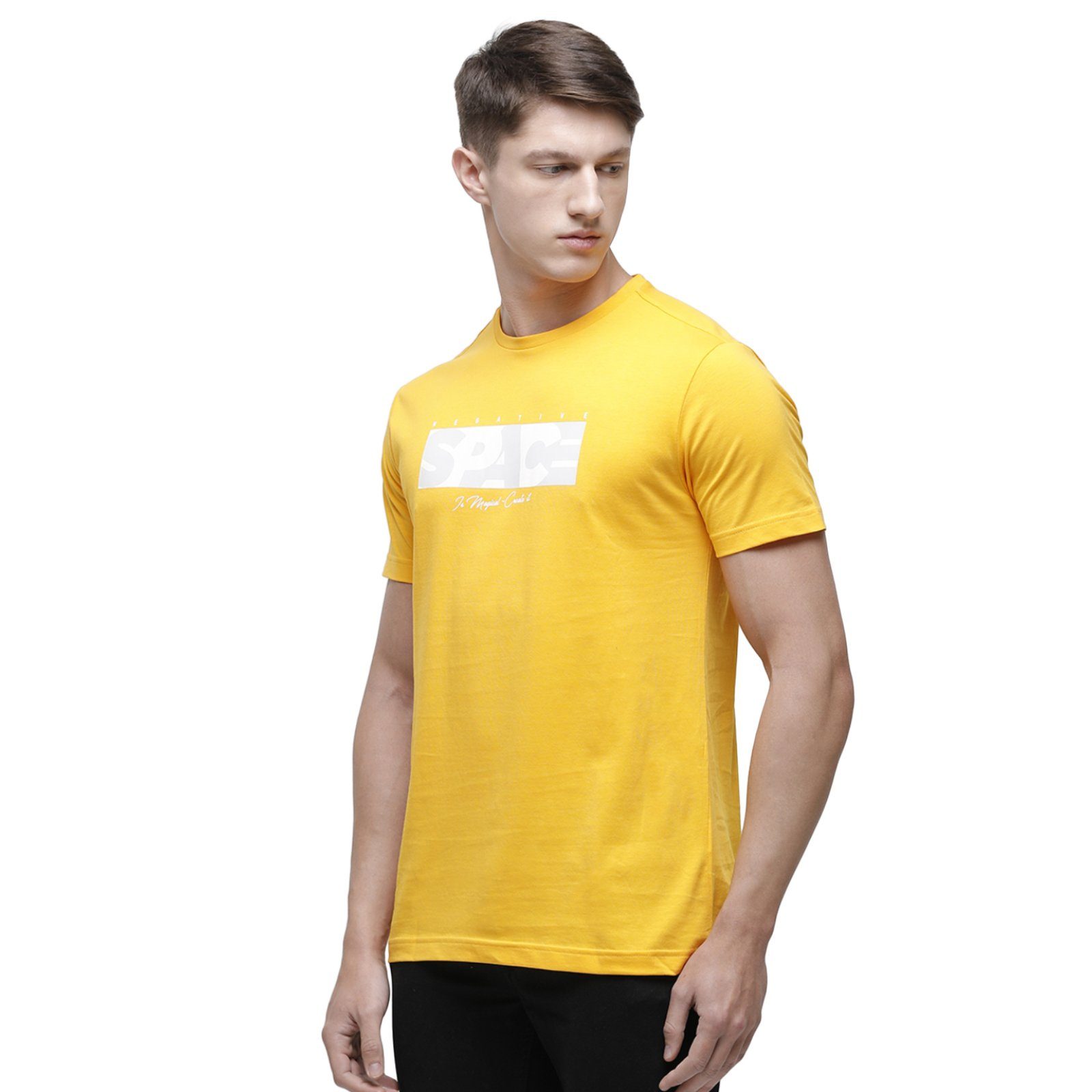 Classic polo Men's Round Neck Half Sleeve Mustard 100% Cotton T-Shirt BALENO - 363 A SF C T-shirt Classic Polo 