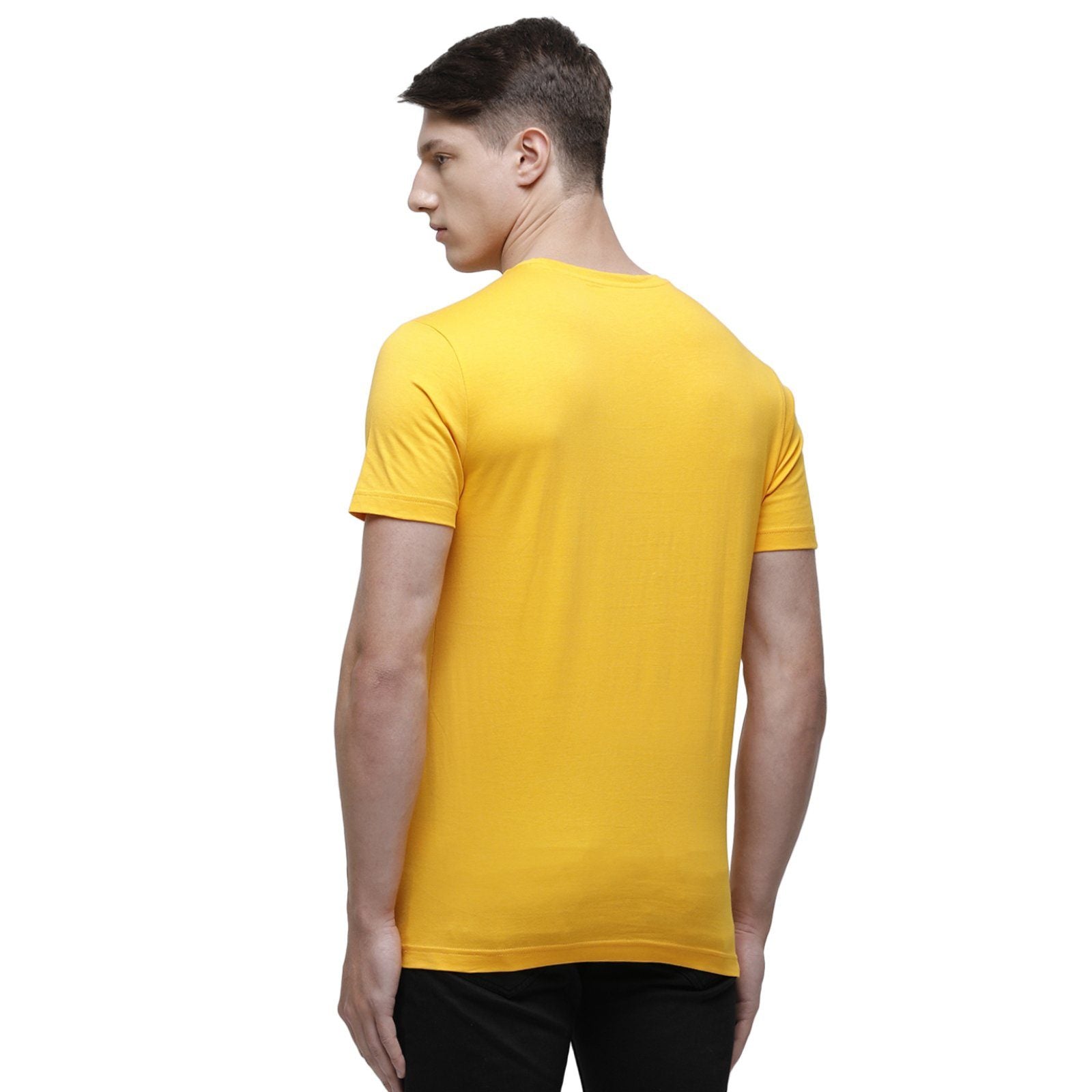 Classic polo Men's Round Neck Half Sleeve Mustard 100% Cotton T-Shirt BALENO - 363 A SF C T-shirt Classic Polo 