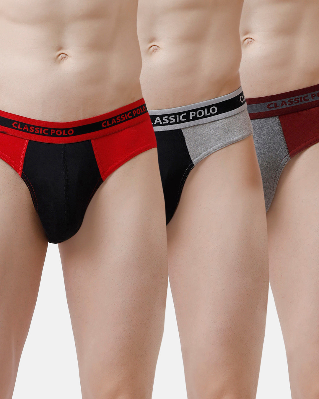 Classic Polo Men's 100% Soft Cotton Assorted Fashion Brief - Pack of 3 Dike Brief Classic Polo 