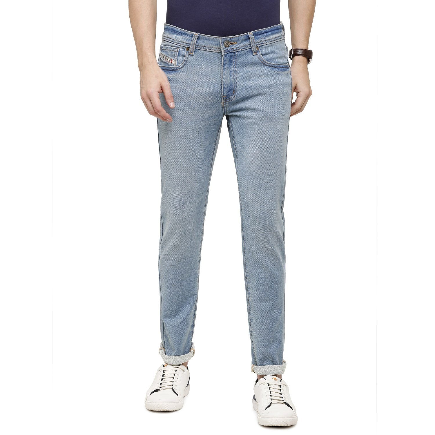 Classic Polo Mens Solid Slim Fit 98% Cotton 2% Lycra Light Blue Fashion Denim ( CPDM2-01C-LBK-SL-LY_30INCH ) Jeans Classic Polo 