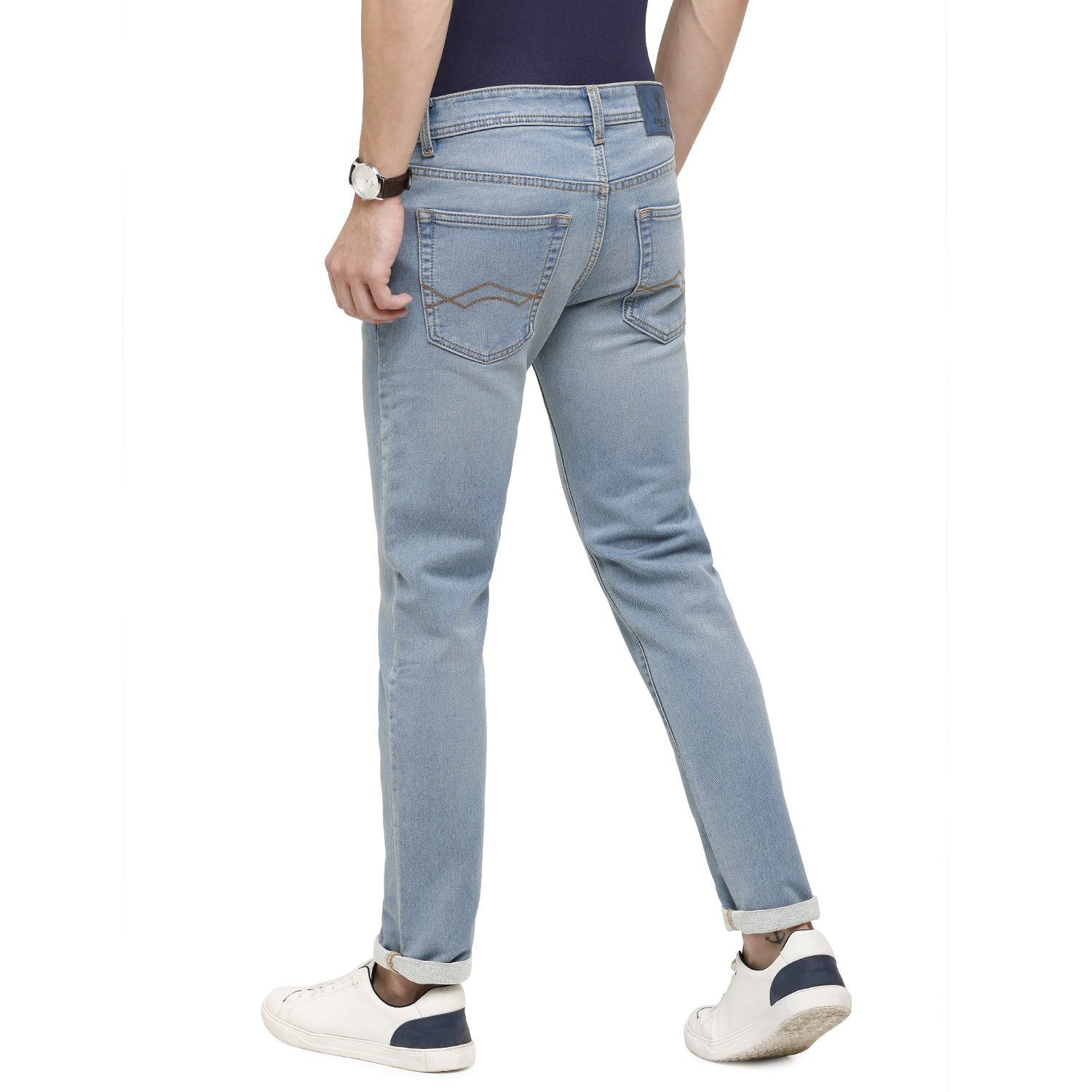 Classic Polo Mens Solid Slim Fit 98% Cotton 2% Lycra Light Blue Fashion Denim ( CPDM2-01C-LBK-SL-LY_30INCH ) Jeans Classic Polo 