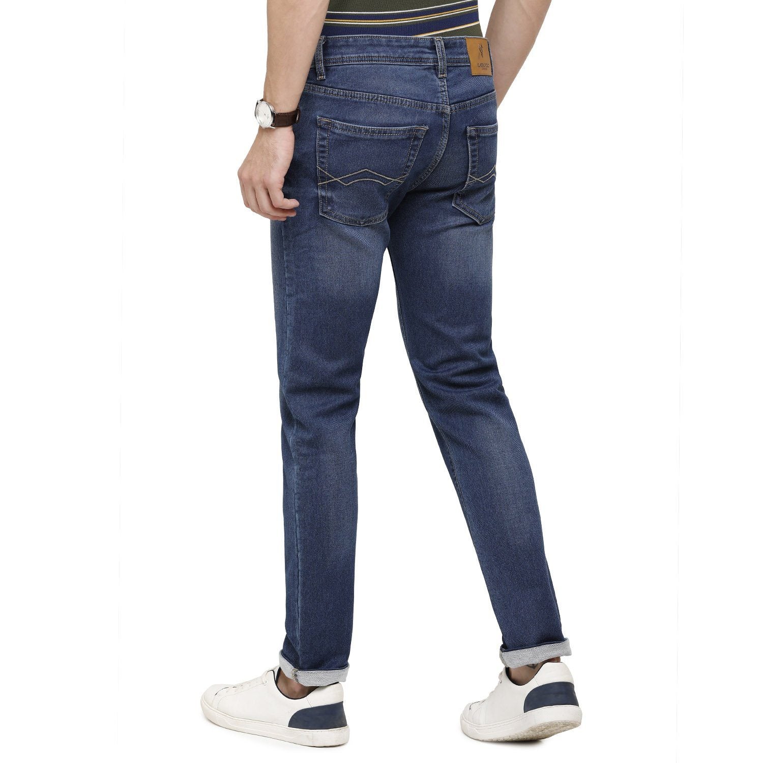 Classic Polo Mens Solid Slim Fit 98% Cotton 2% Lycra Blue Fashion Denim ( CPDM2-01E-DBL-SL-LY_30INCH ) Jeans Classic Polo 