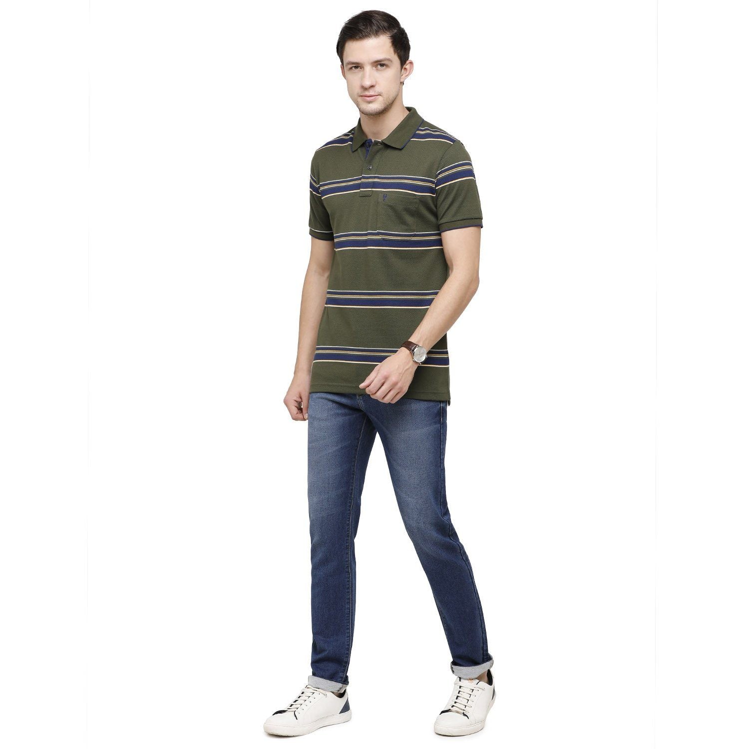 Classic Polo Mens Solid Slim Fit 98% Cotton 2% Lycra Blue Fashion Denim ( CPDM2-01E-DBL-SL-LY_30INCH ) Jeans Classic Polo 