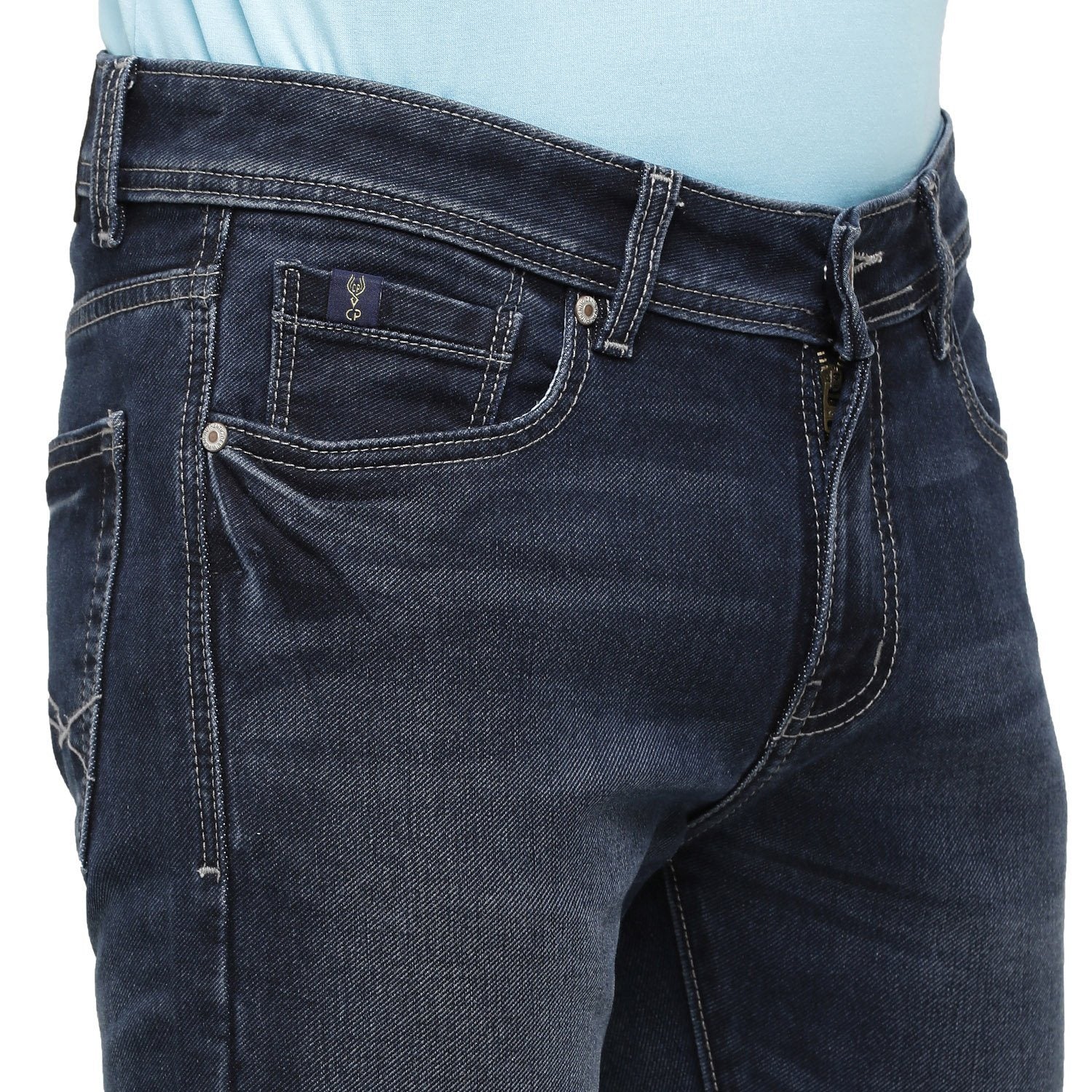 Classic Polo Mens Solid Slim Fit 98% Cotton 2% Lycra Blue Fashion Denim ( CPDM2-01I-DBL-SL-LY_30INCH ) Jeans Classic Polo 