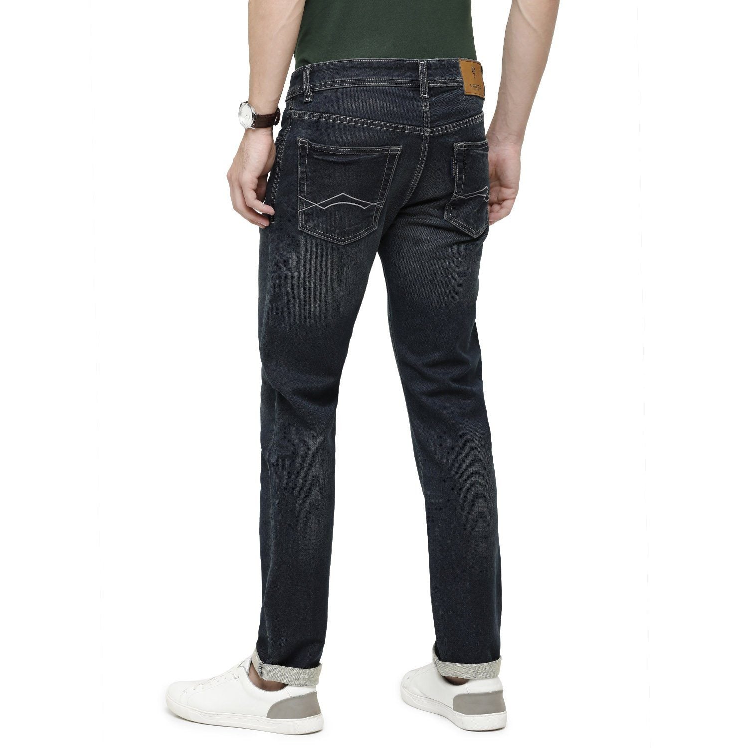 Classic Polo Mens Solid Slim Fit 98% Cotton 2% Lycra Blue Fashion Denim ( CPDM2-01J-DBT-SL-LY_30INCH ) Jeans Classic Polo 