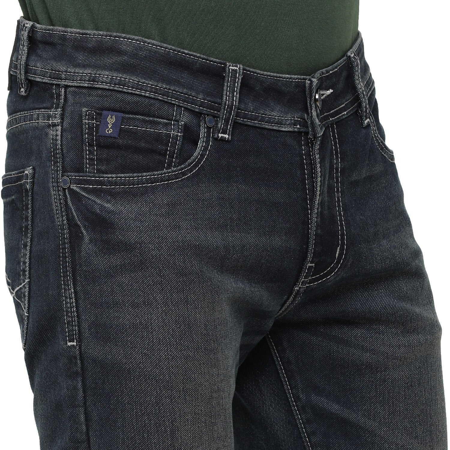 Classic Polo Mens Solid Slim Fit 98% Cotton 2% Lycra Blue Fashion Denim ( CPDM2-01J-DBT-SL-LY_30INCH ) Jeans Classic Polo 