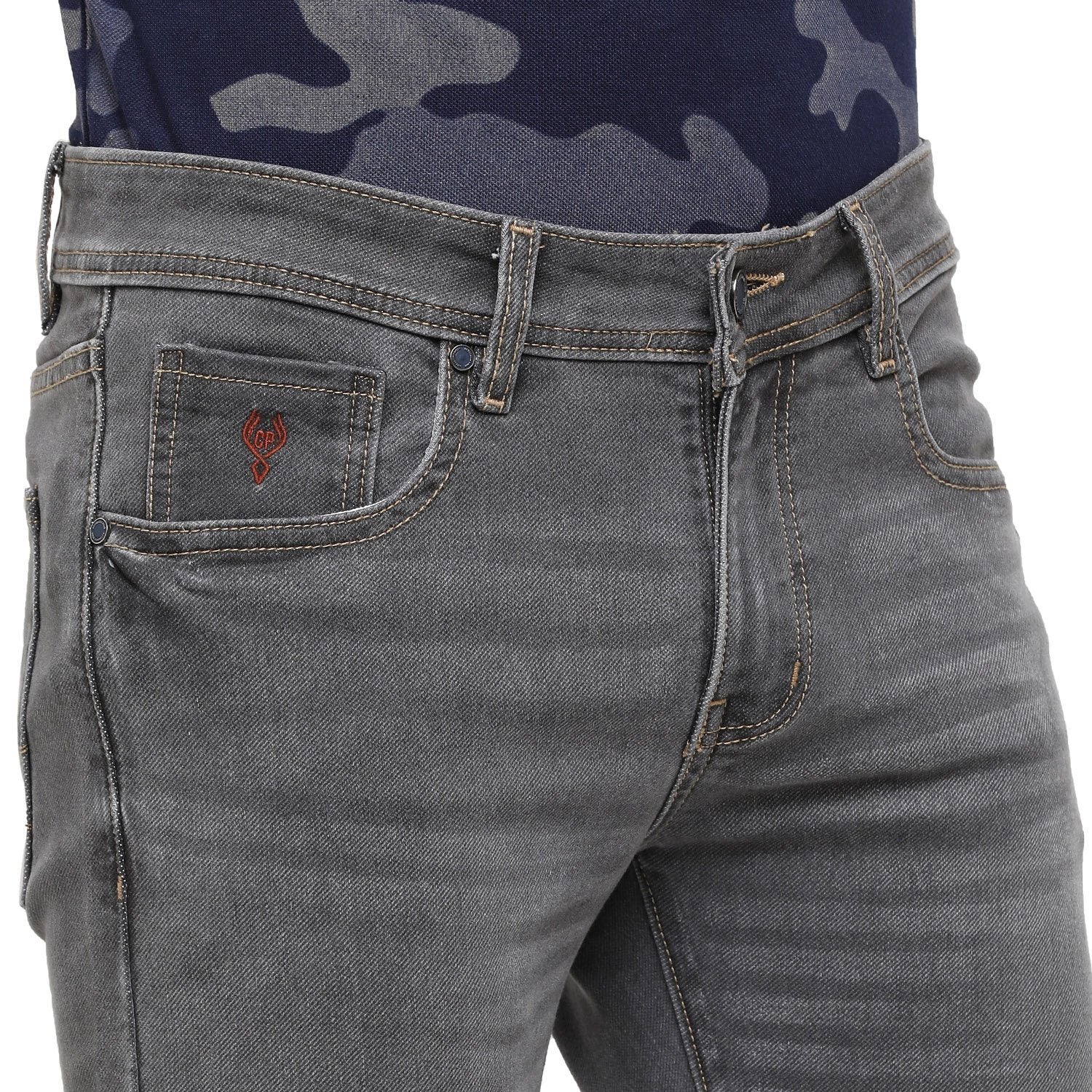 Classic Polo Mens Solid Slim Fit 98% Cotton 2% Lycra Grey Fashion Denim ( CPDM2-01K-LGR-SL-LY_30INCH ) Jeans Classic Polo 