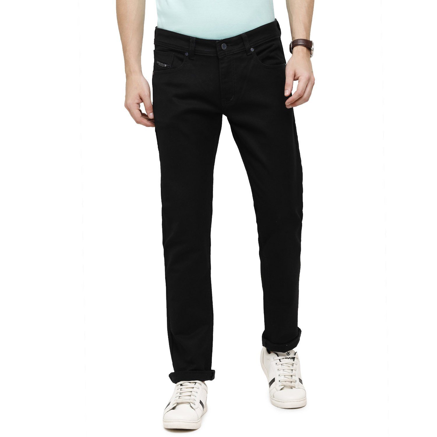 Classic Polo Mens Solid Slim Fit 98% Cotton 2% Lycra Black Fashion Denim ( CPDM2-01M-BLK-SL-LY_30INCH ) Jeans Classic Polo 