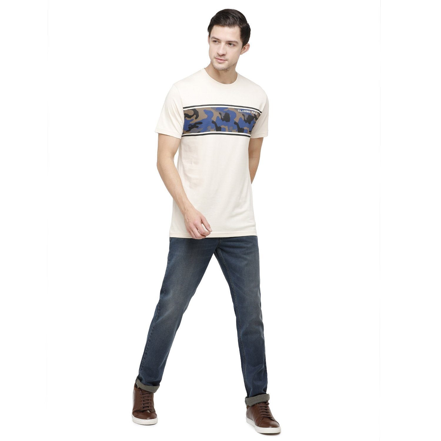 Classic Polo Mens Solid Slim Fit 98% Cotton 2% Lycra Dark Blue Fashion Denim ( CPDM2-03B-DBL-SL-LY_30INCH ) Jeans Classic Polo 