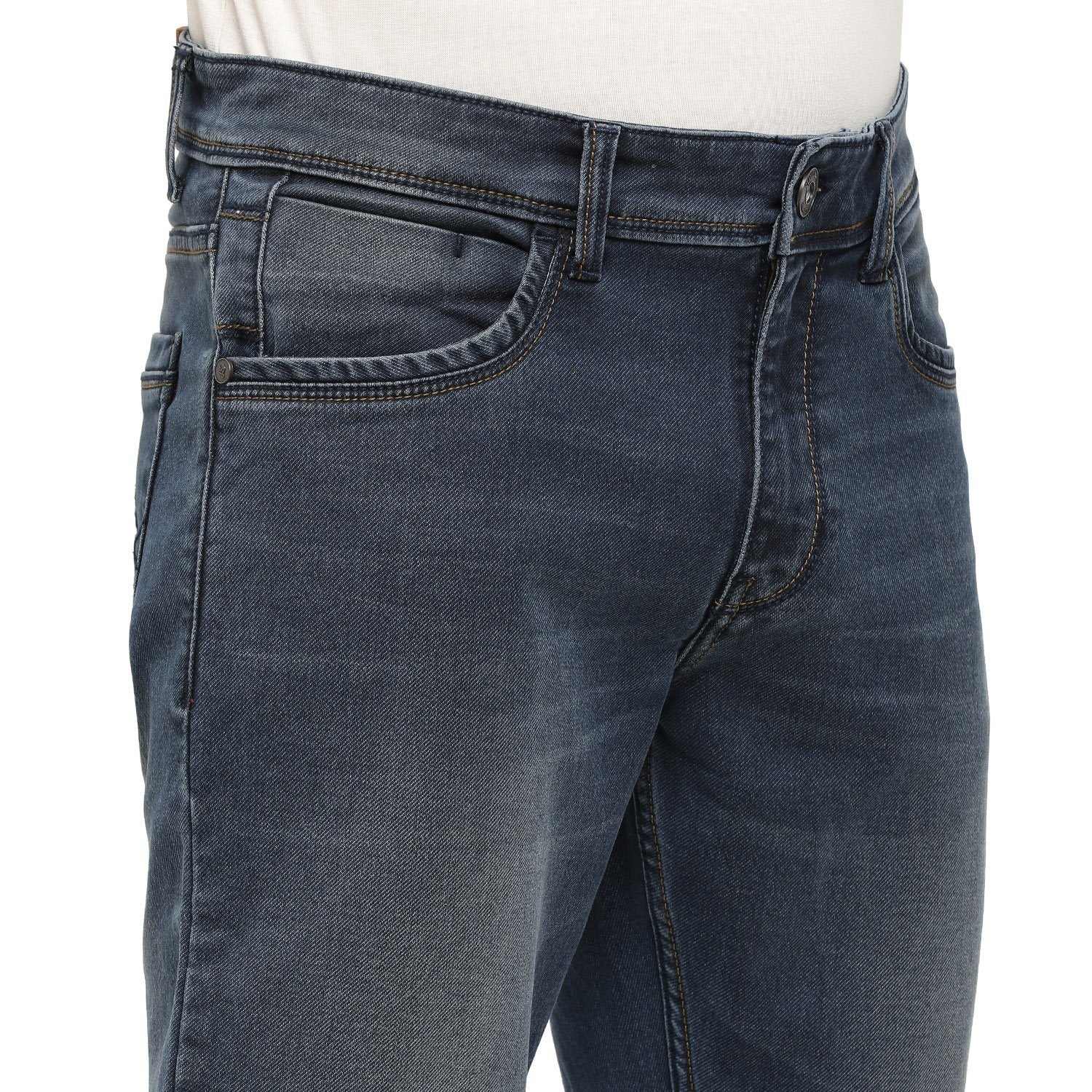 Classic Polo Mens Solid Slim Fit 98% Cotton 2% Lycra Dark Blue Fashion Denim ( CPDM2-03B-DBL-SL-LY_30INCH ) Jeans Classic Polo 