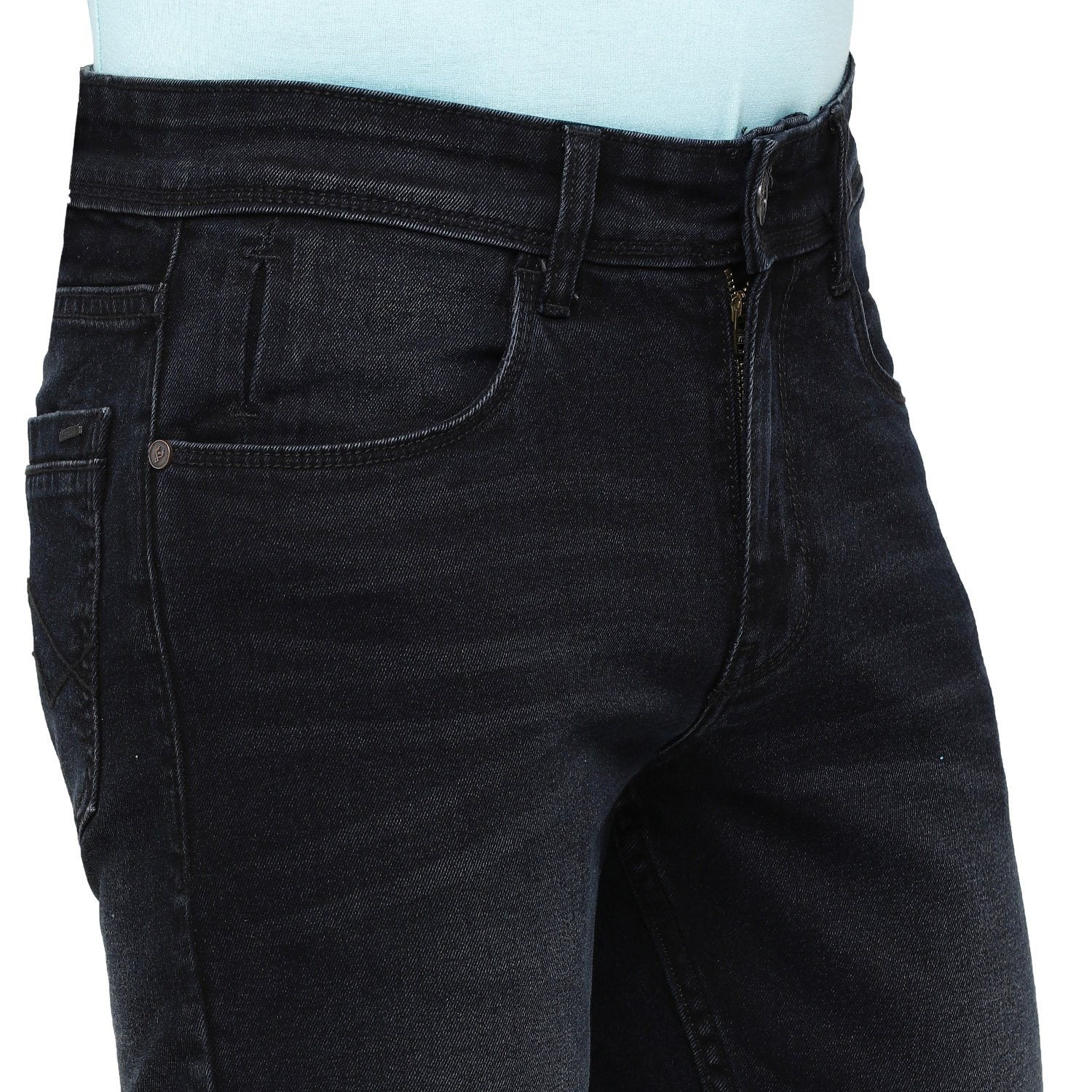 Classic Polo Mens Solid Slim Fit 98% Cotton 2% Lycra Dark Grey Fashion Denim ( CPDM2-05B-LED-SL-LY_30INCH ) Jeans Classic Polo 